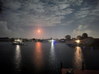 Rocket launch view from the dock.