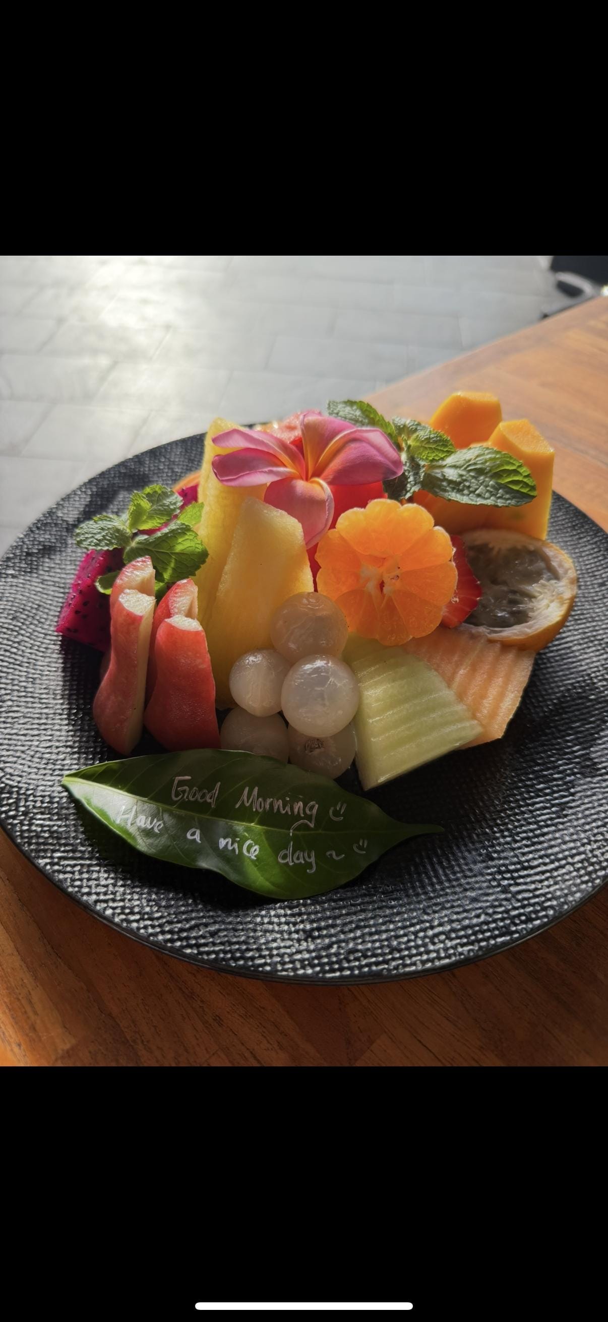 During our week there we chatted with quite a few of the employees and one of them who worked at the breakfast buffet would make us the most beautiful fruit platters each morning! These kind, small gestures and attention to detail are amazing!