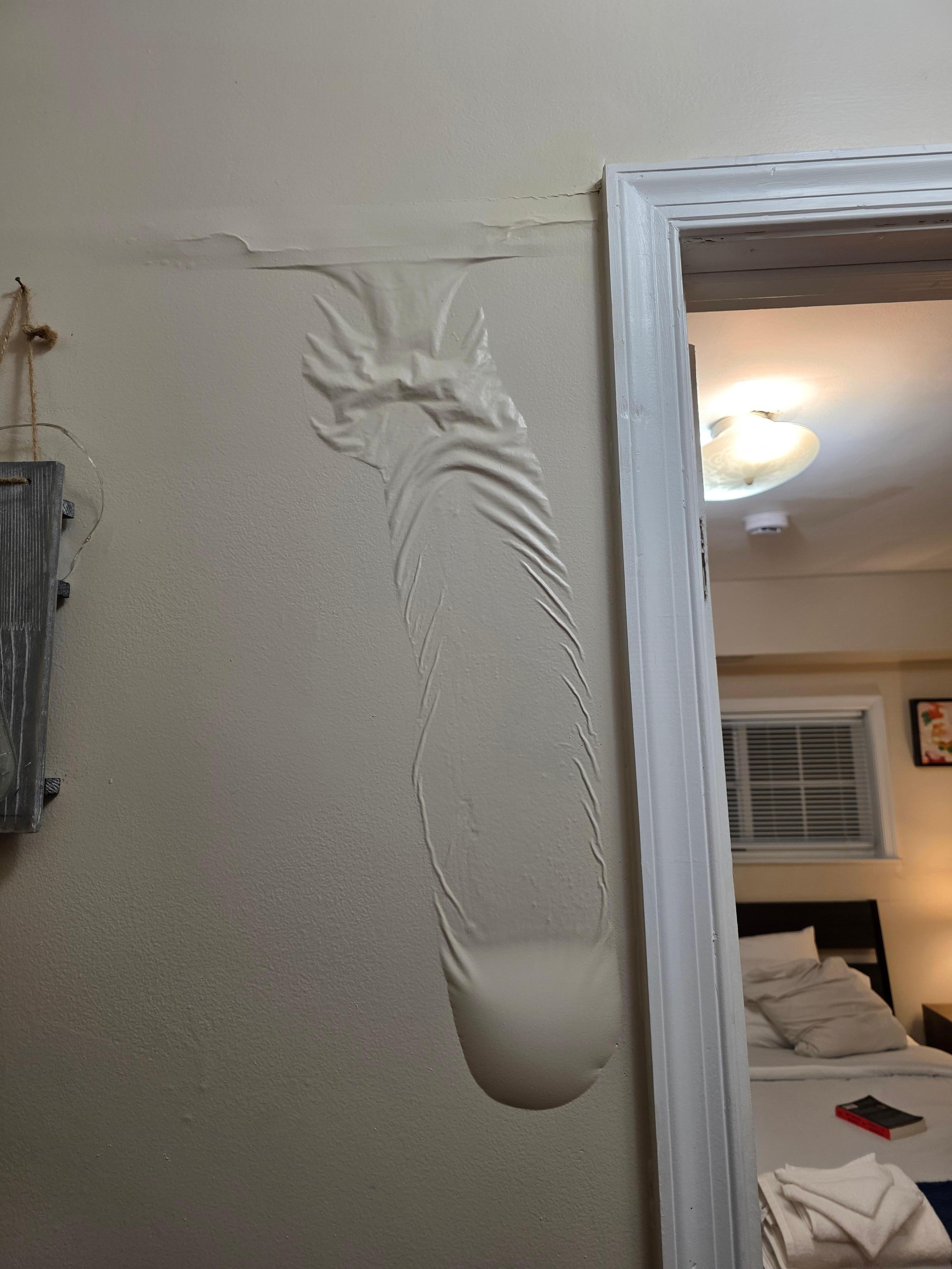 The wall after the second time we cleaned the water up.