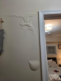 The wall after the second time we cleaned the water up.