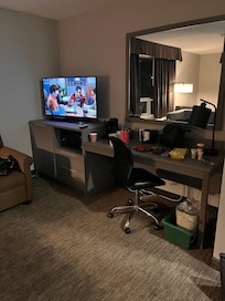 Desk and main tv