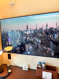 Welcome message on TV in room