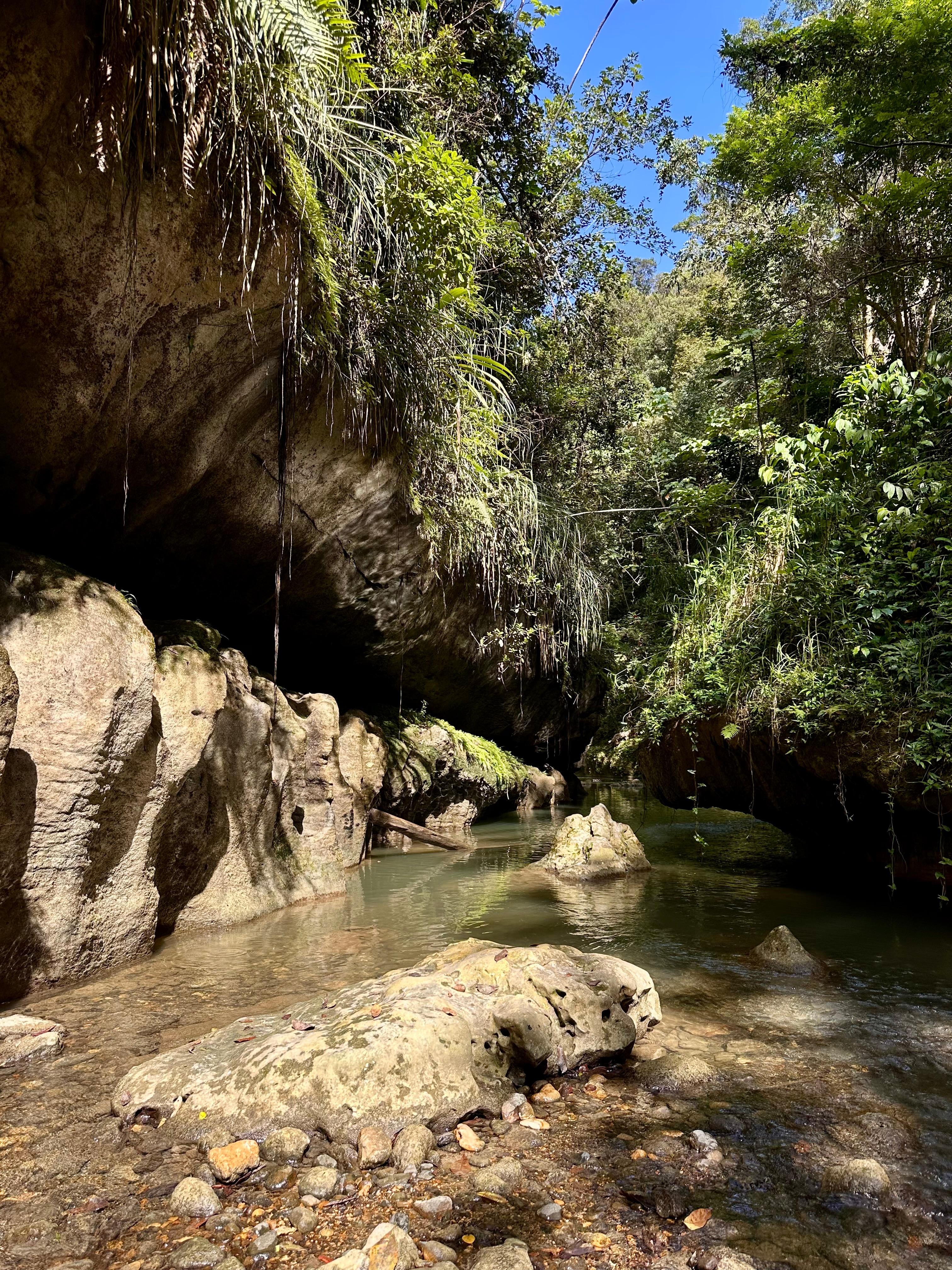 Visiting the charco azule caves and arenales canyon. 