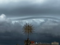 From the rooftop bar/pool during a storm