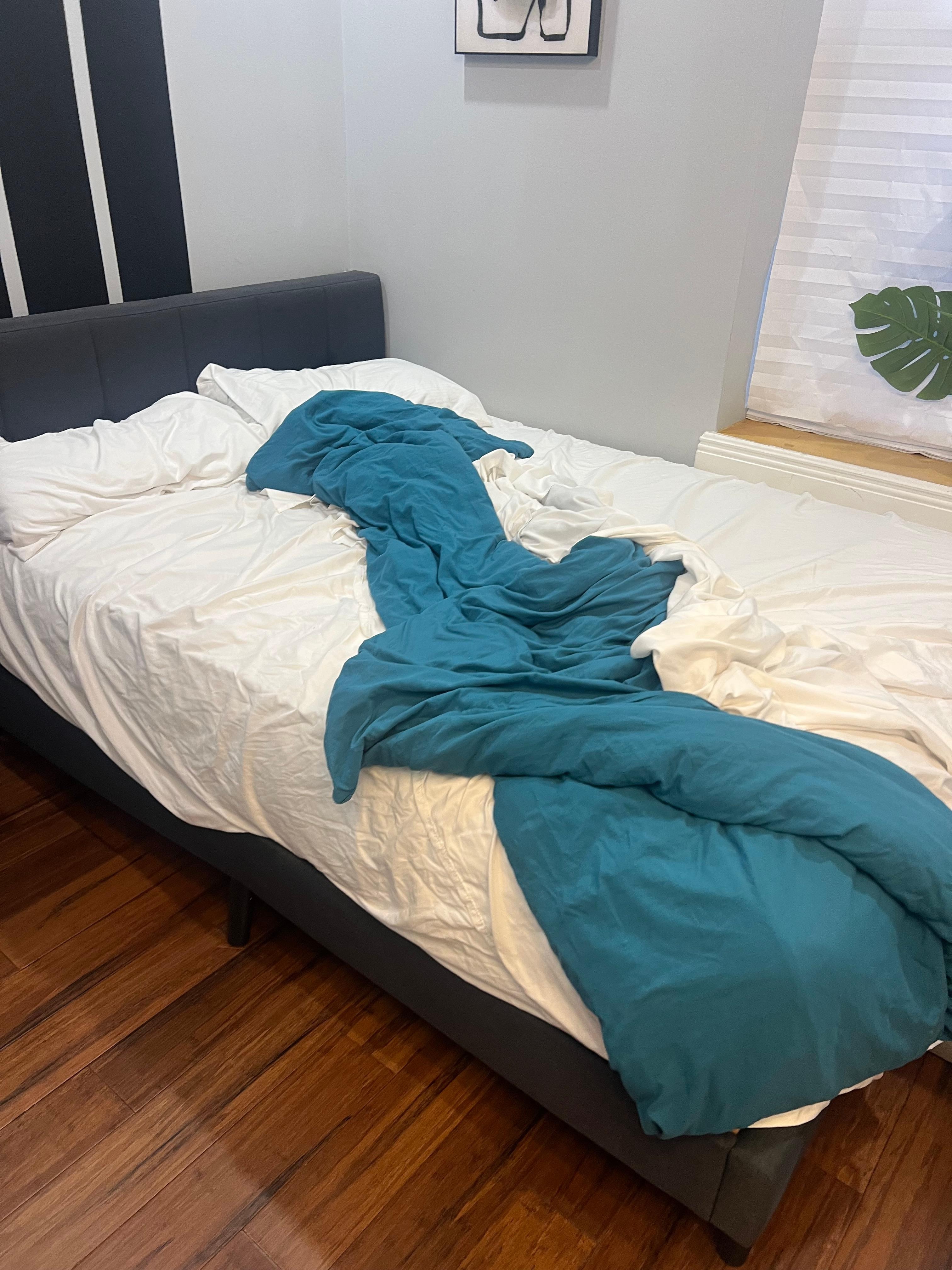 What the bed stayed looked like when we arrived. 