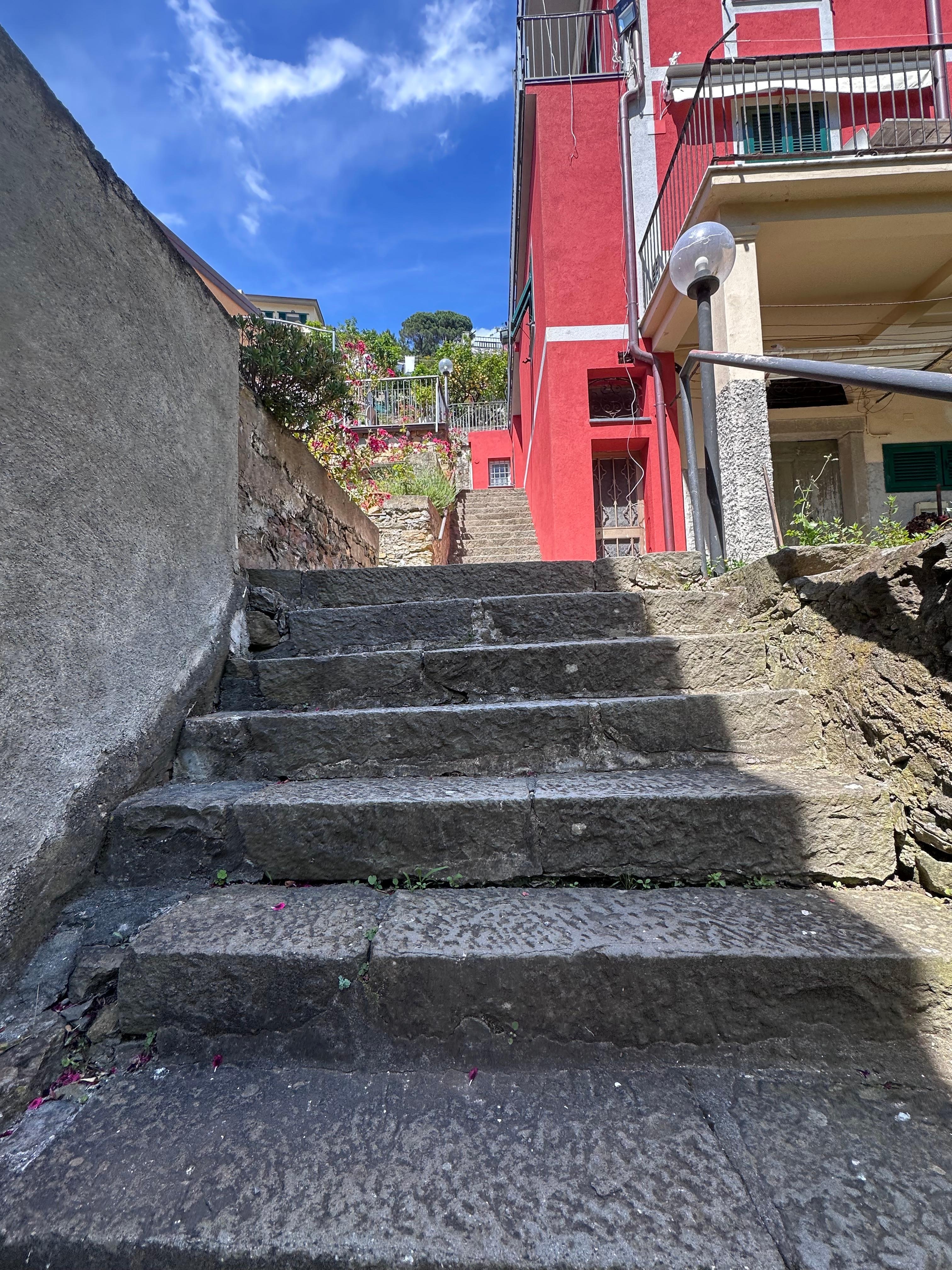 Steps up to the office (on right)