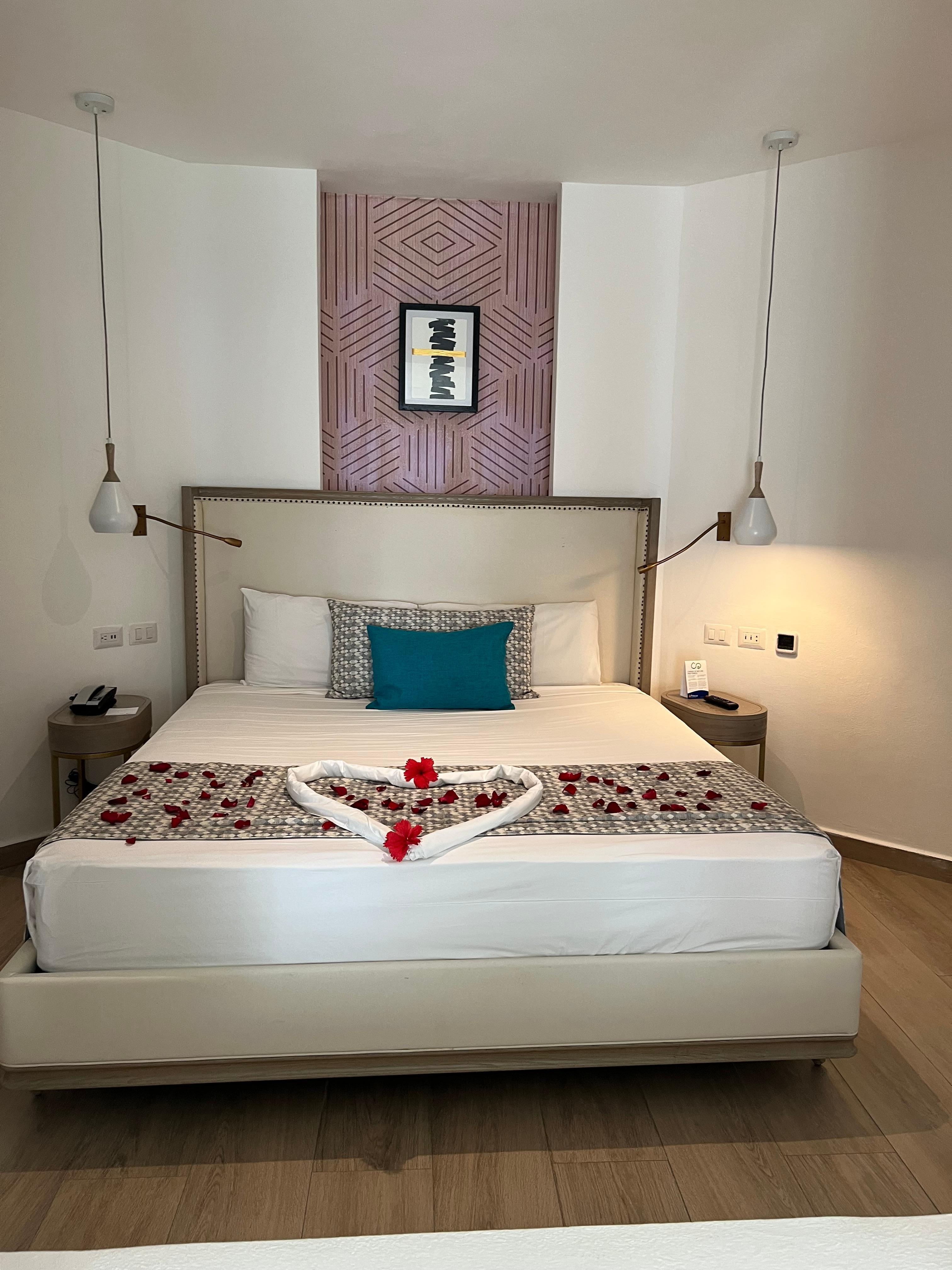 Detalles de la habitación en luna de miel