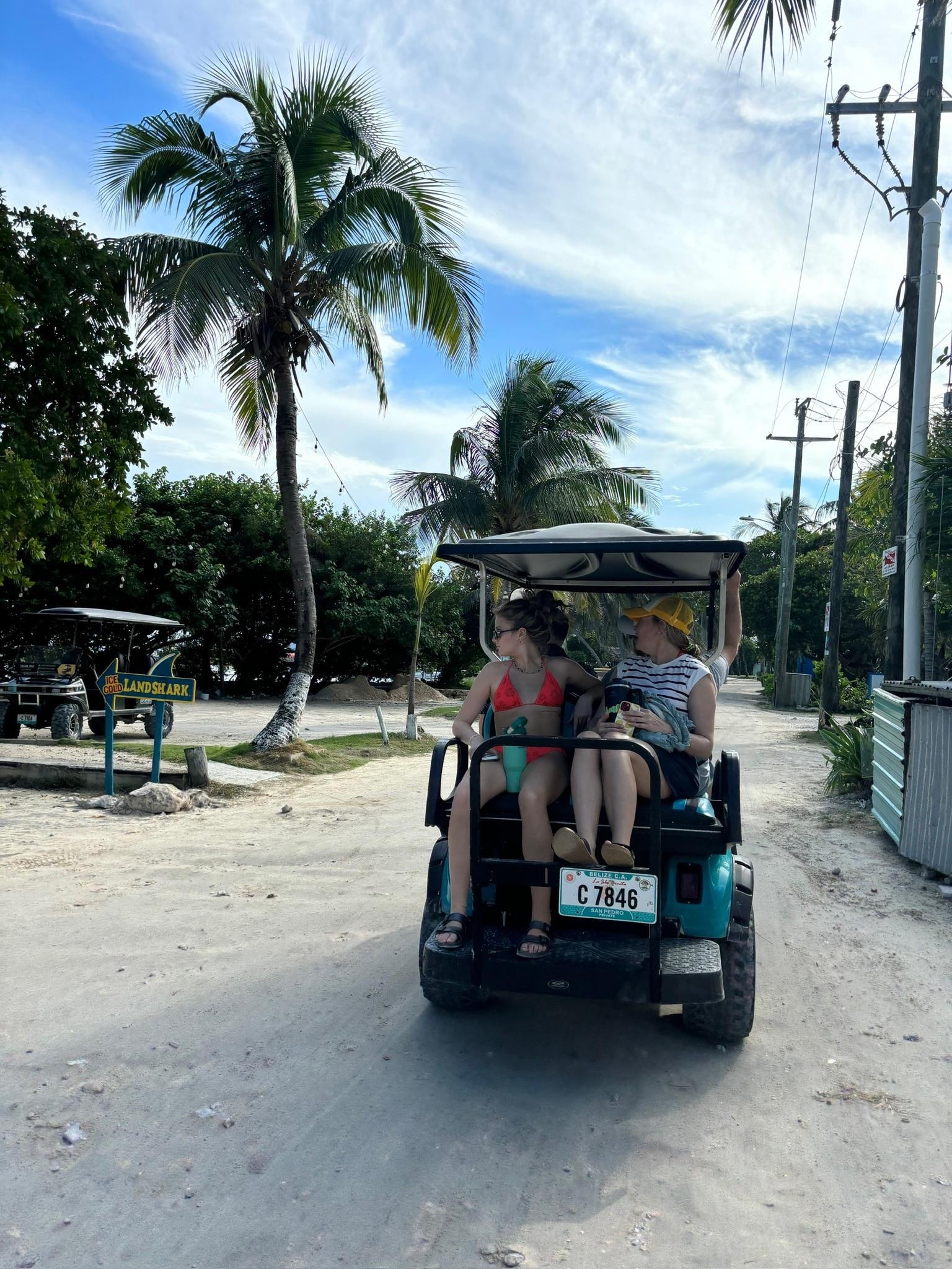 Golf carts are the way to get around.