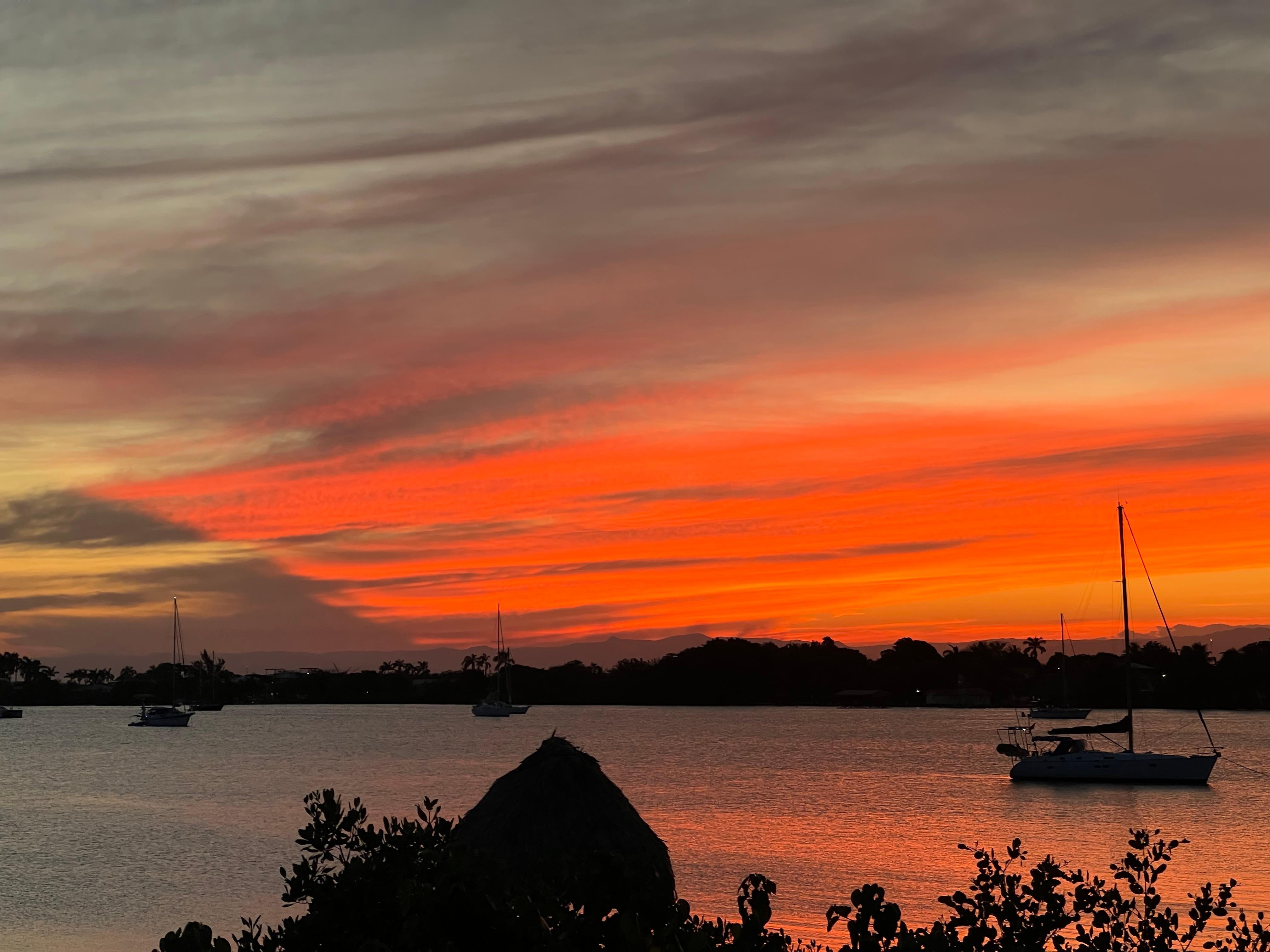 Sunset from the ocean-side balcony