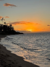 Sunset from the beach behind the house