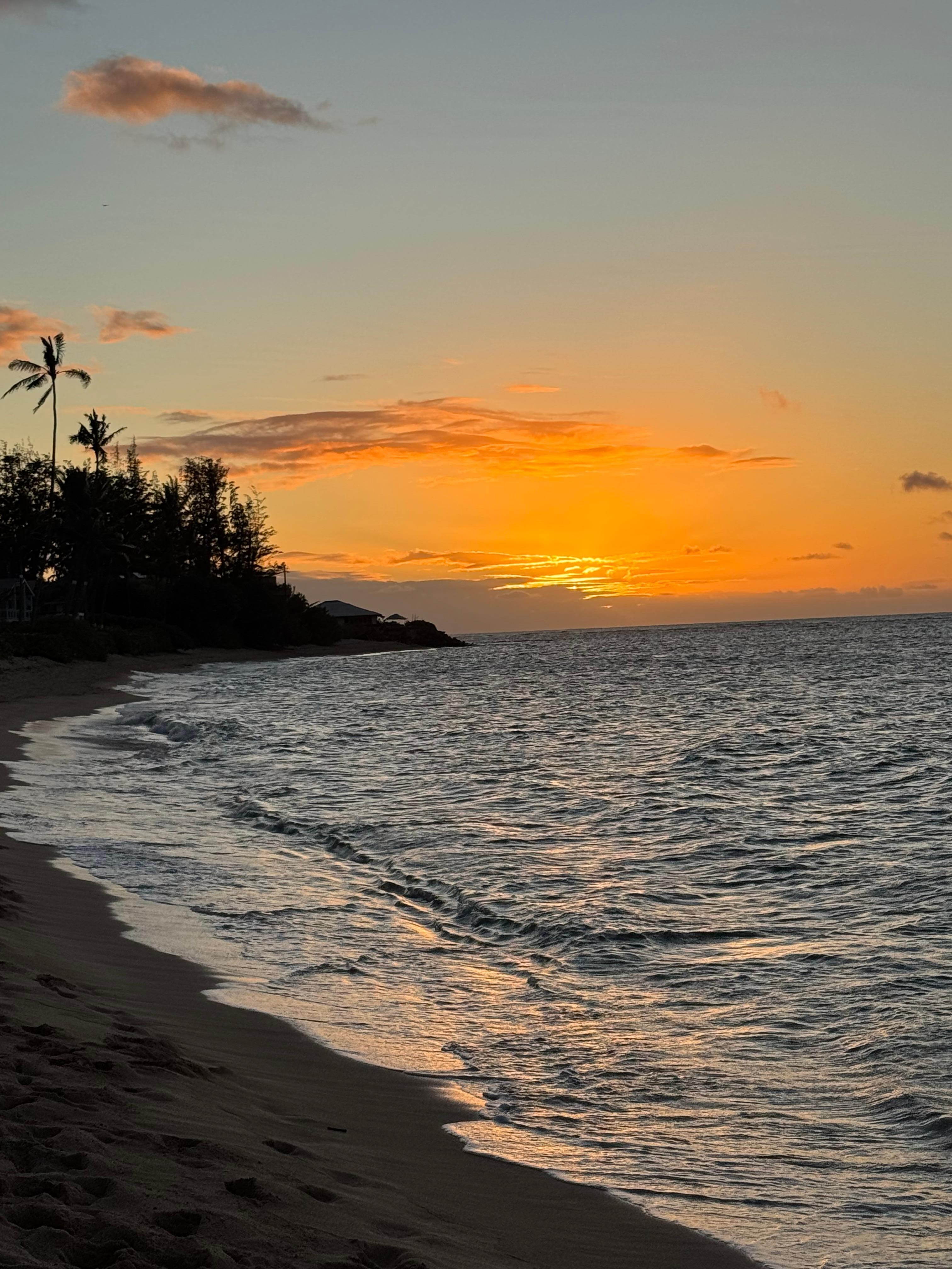 Sunset from the beach behind the house 