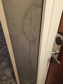 Wall in front of the door to the room