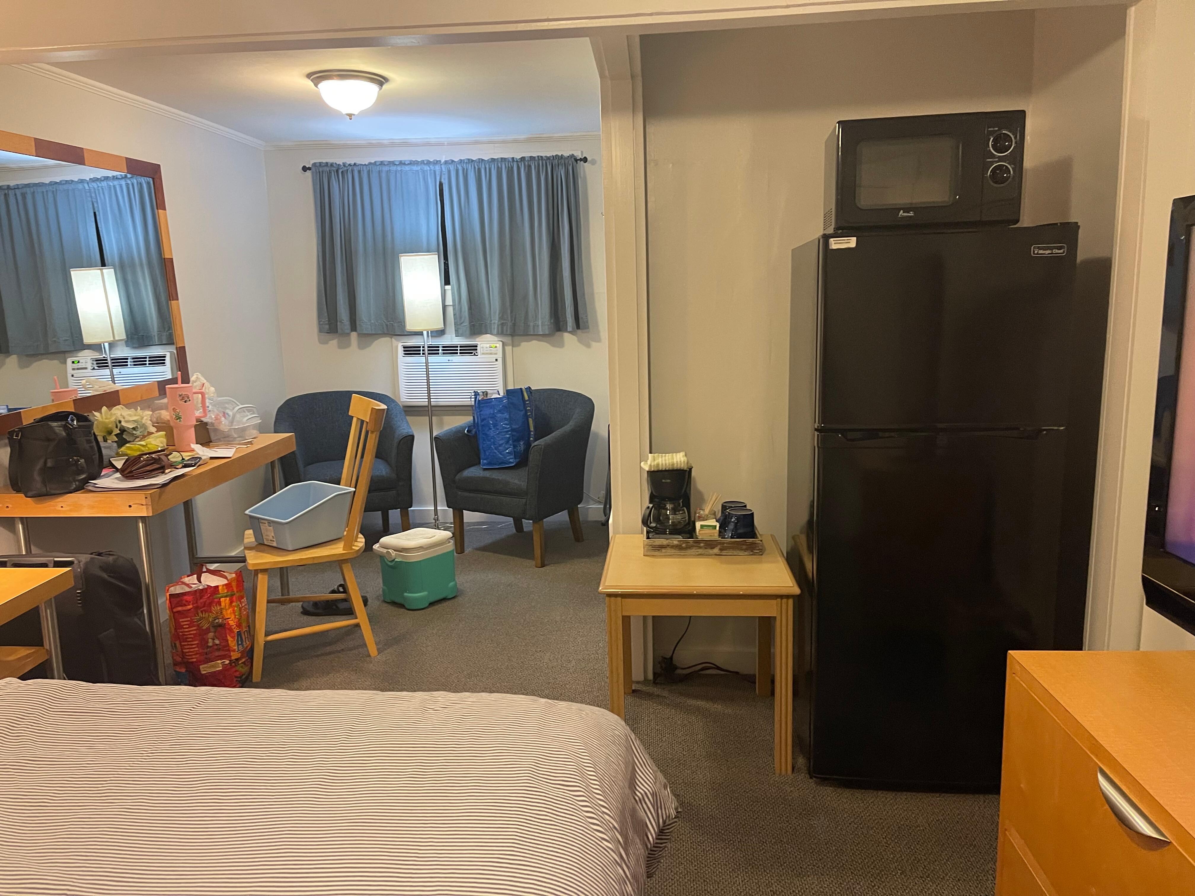 The room had everything you need all in one area nicely clean