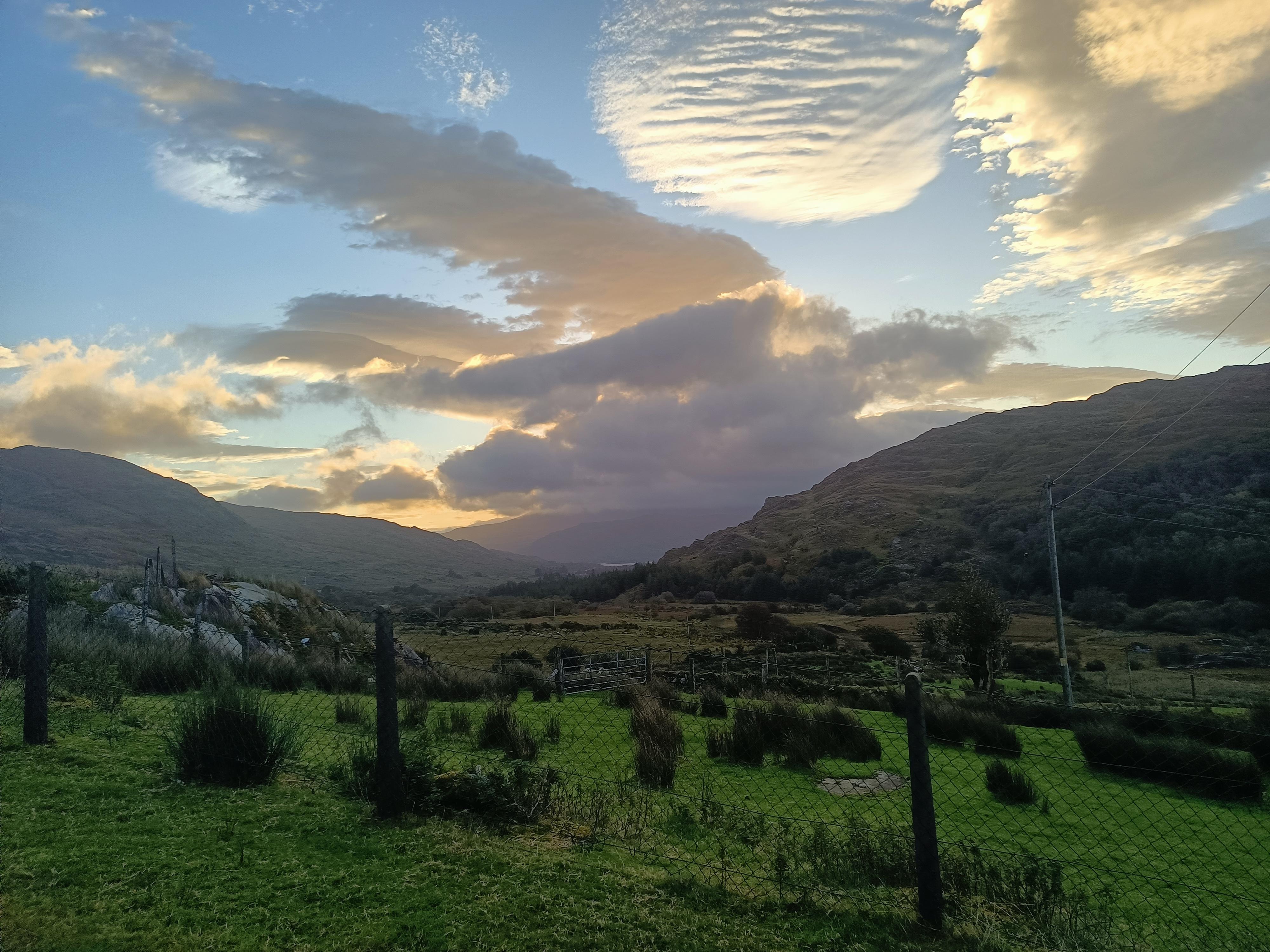 sunset on the valley