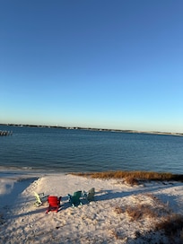 Private beach view from the house balcony