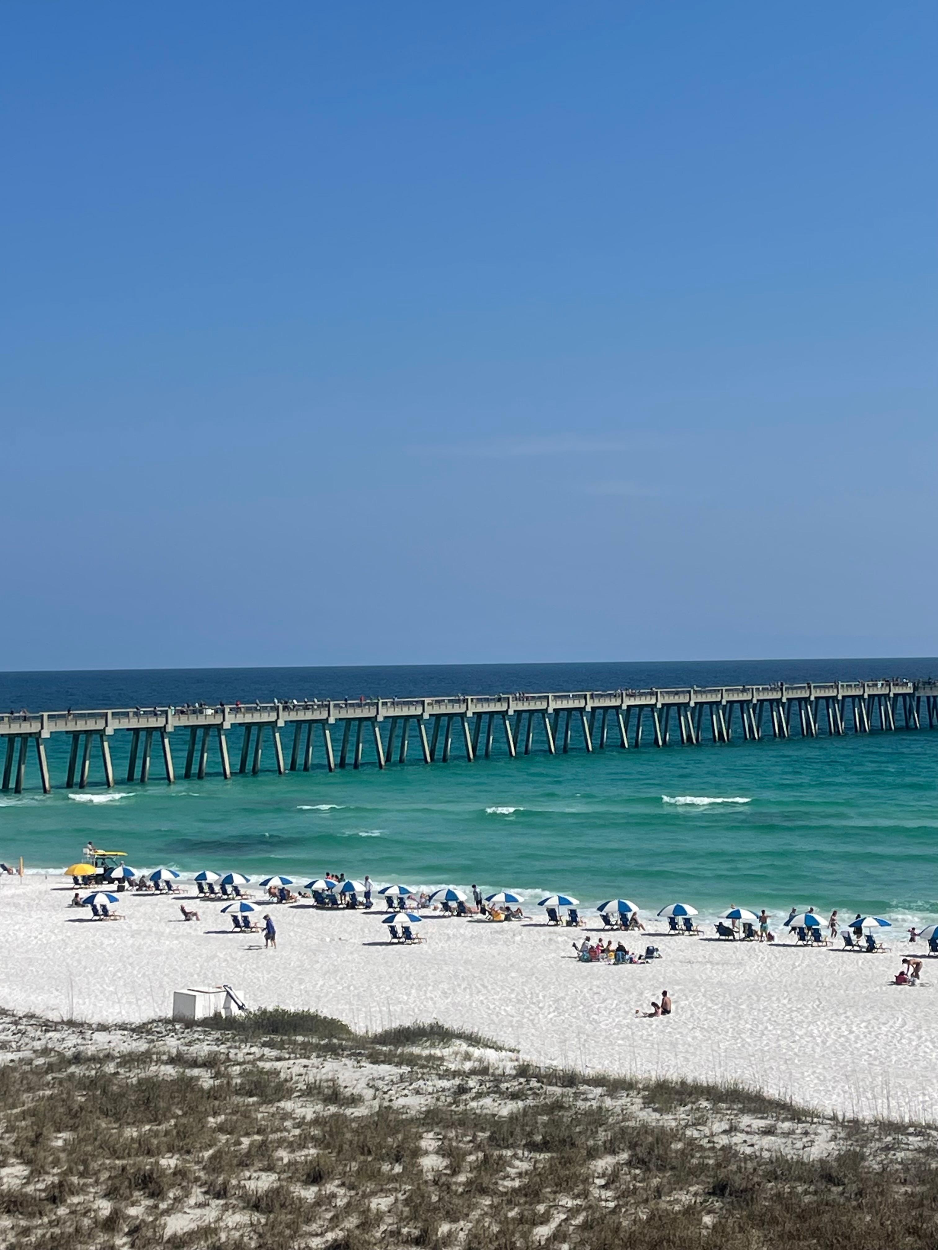 Pier in Navarre from balcony 