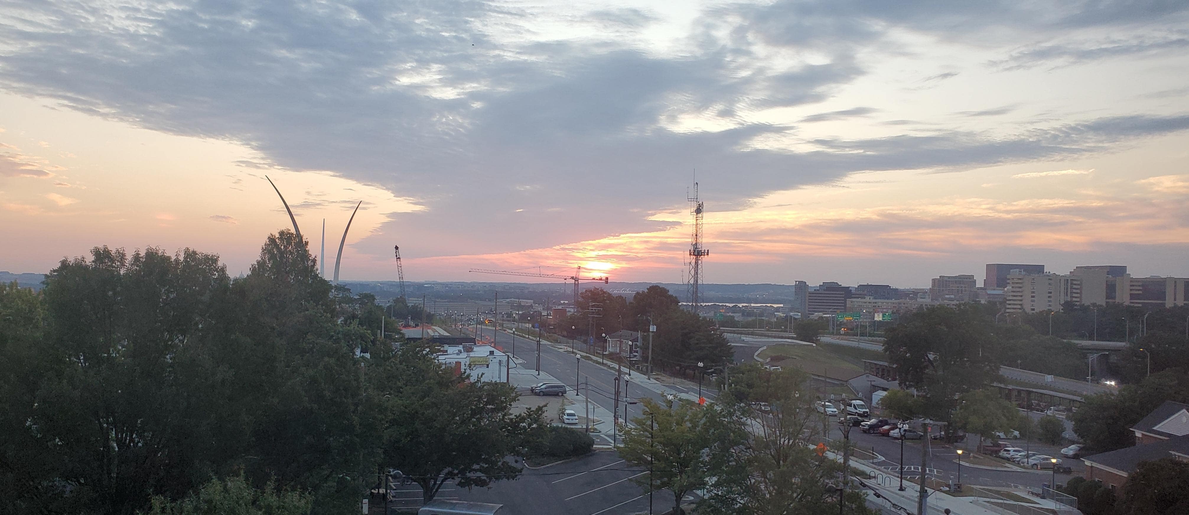 Beautiful view of sunrise and AF Memorial from ourhotel room