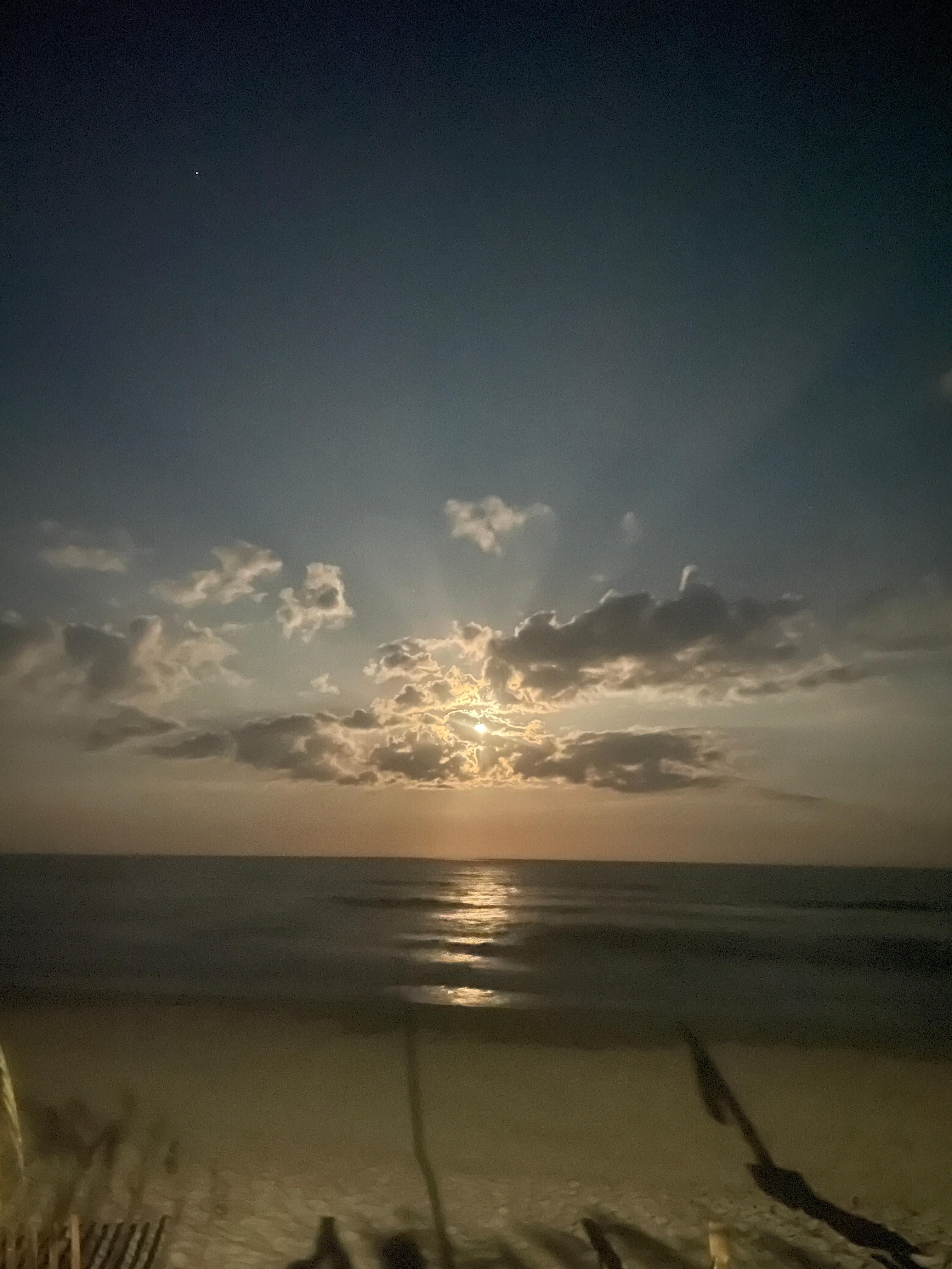 View from our evening walk on the beach