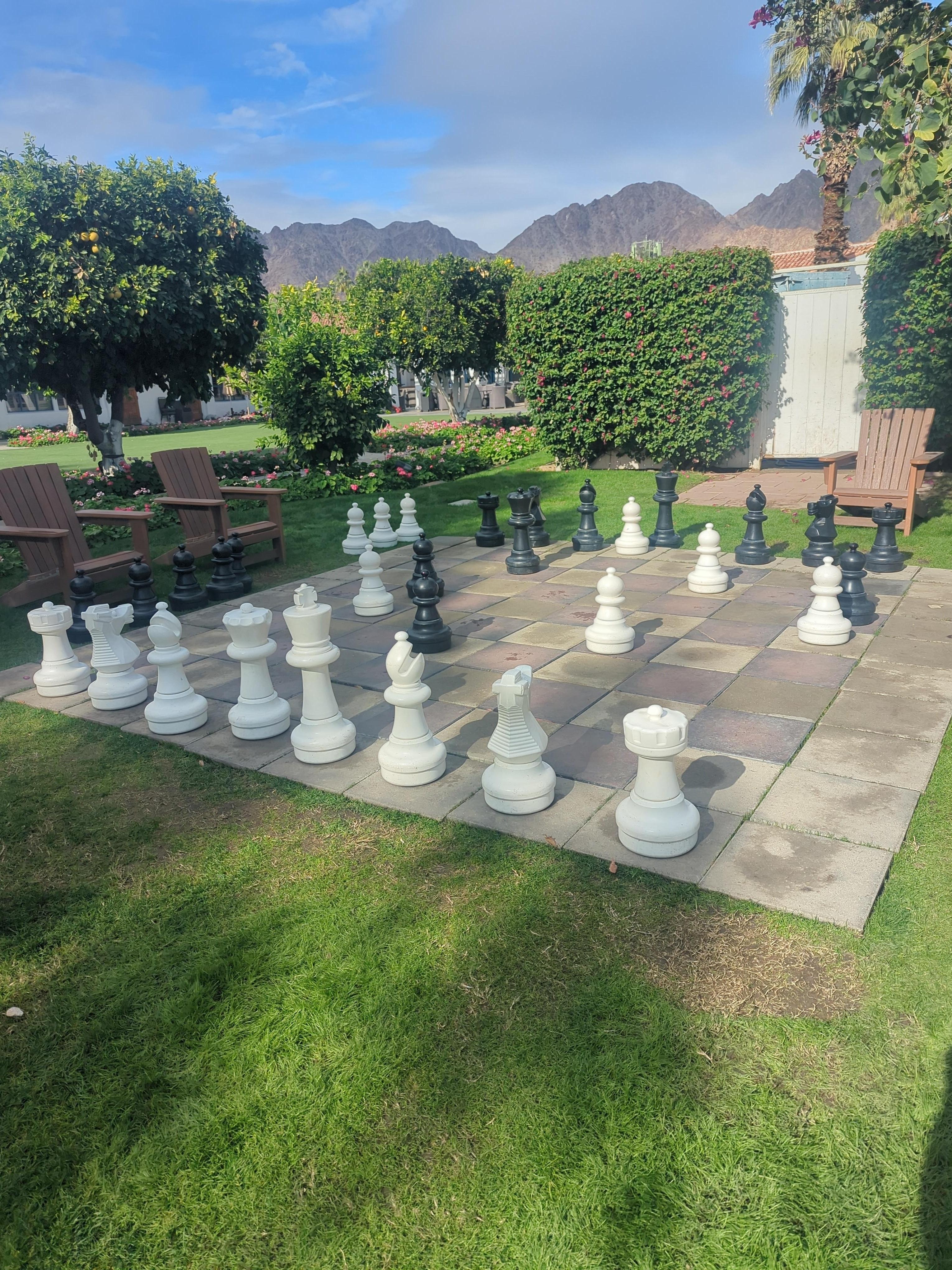 Life sized chess board 