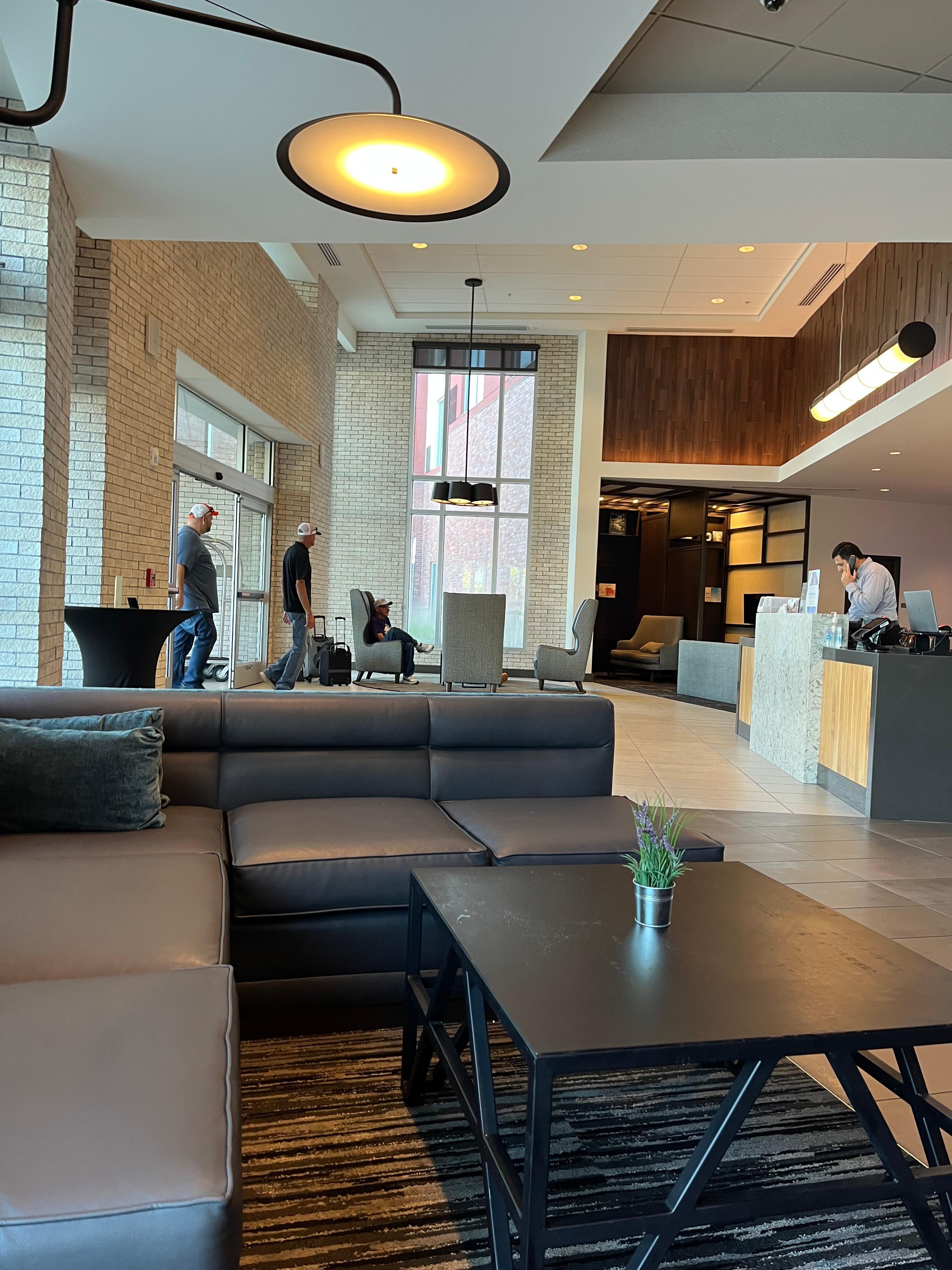 Lobby had comfortable seating and amazing staff. 
