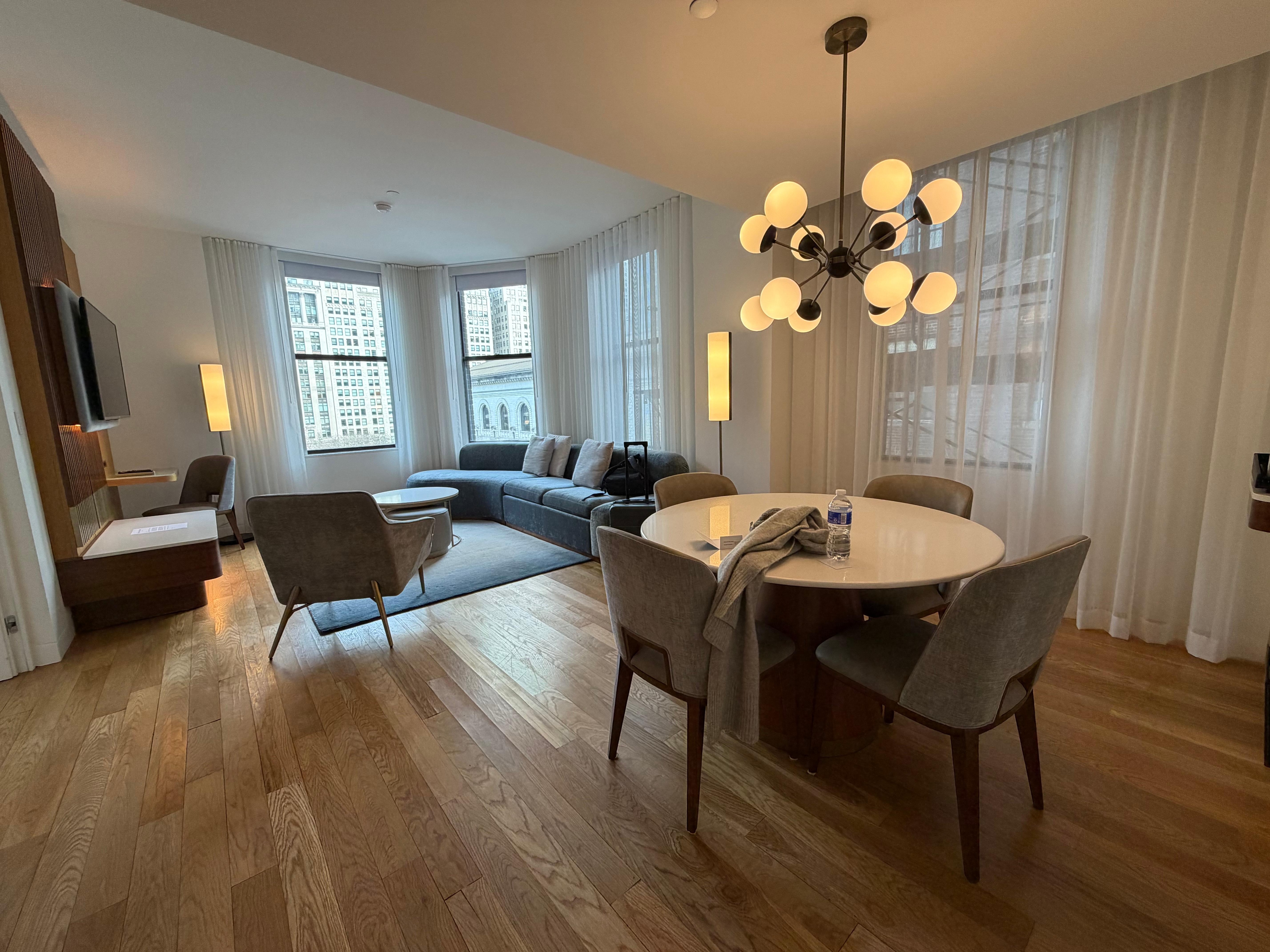 A gorgeous suite suitable for entertaining.