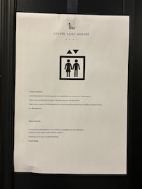 Broken elevator notice