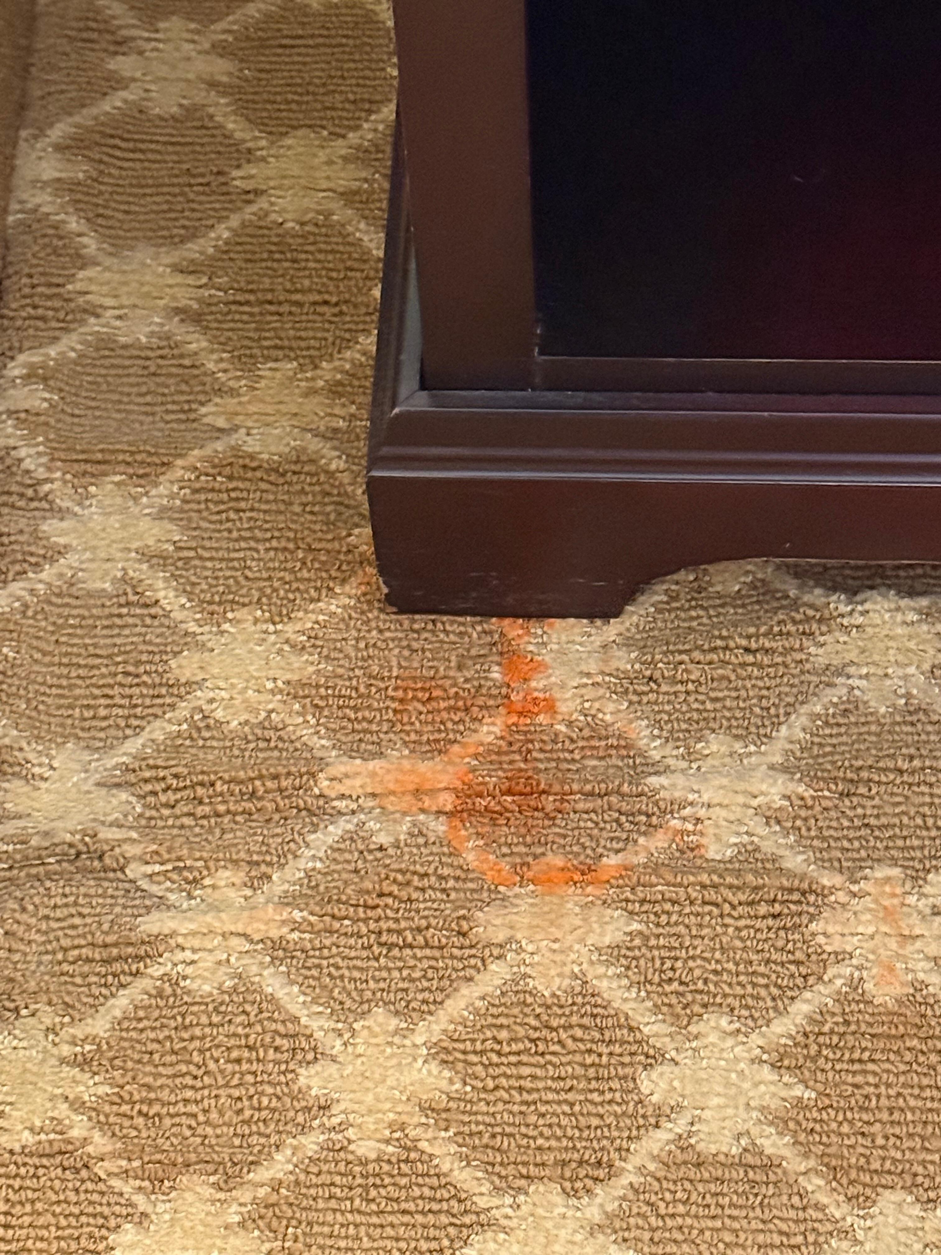 Paint in carpet floor