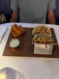 Mahi tacos and yuca fries