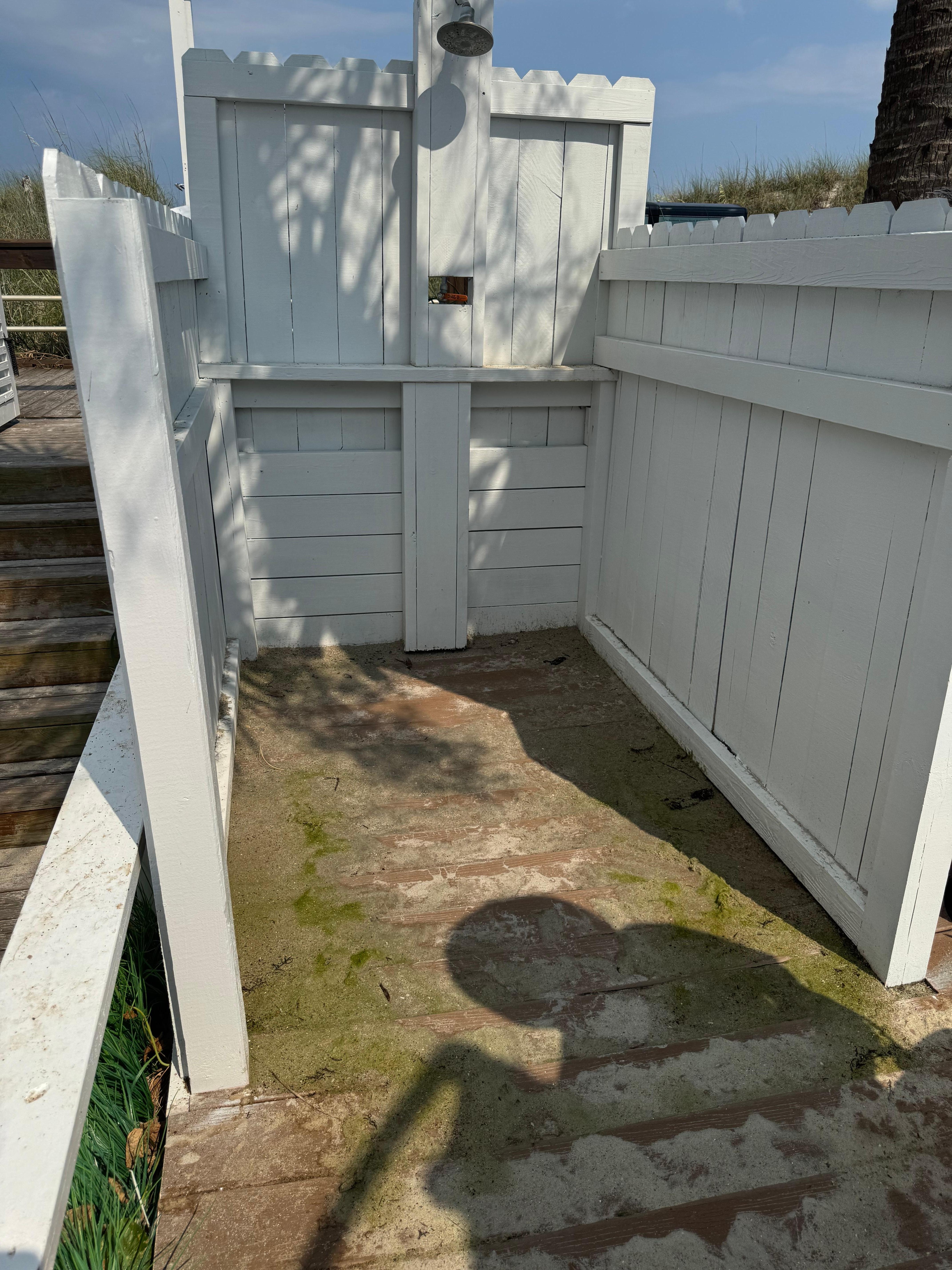 Outdoor shower was nasty! 