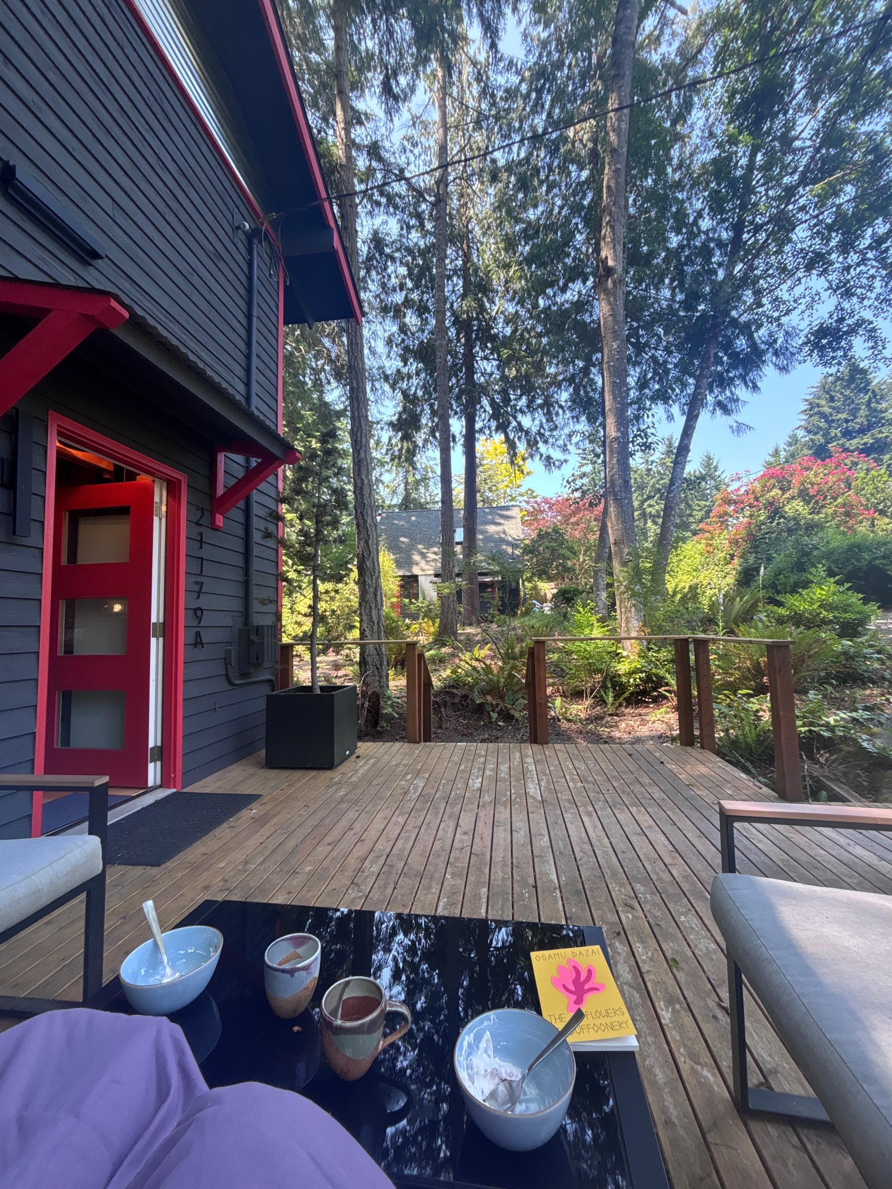 Coffee and breakfast on the porch