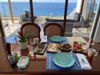 A breakfast with a sunny view