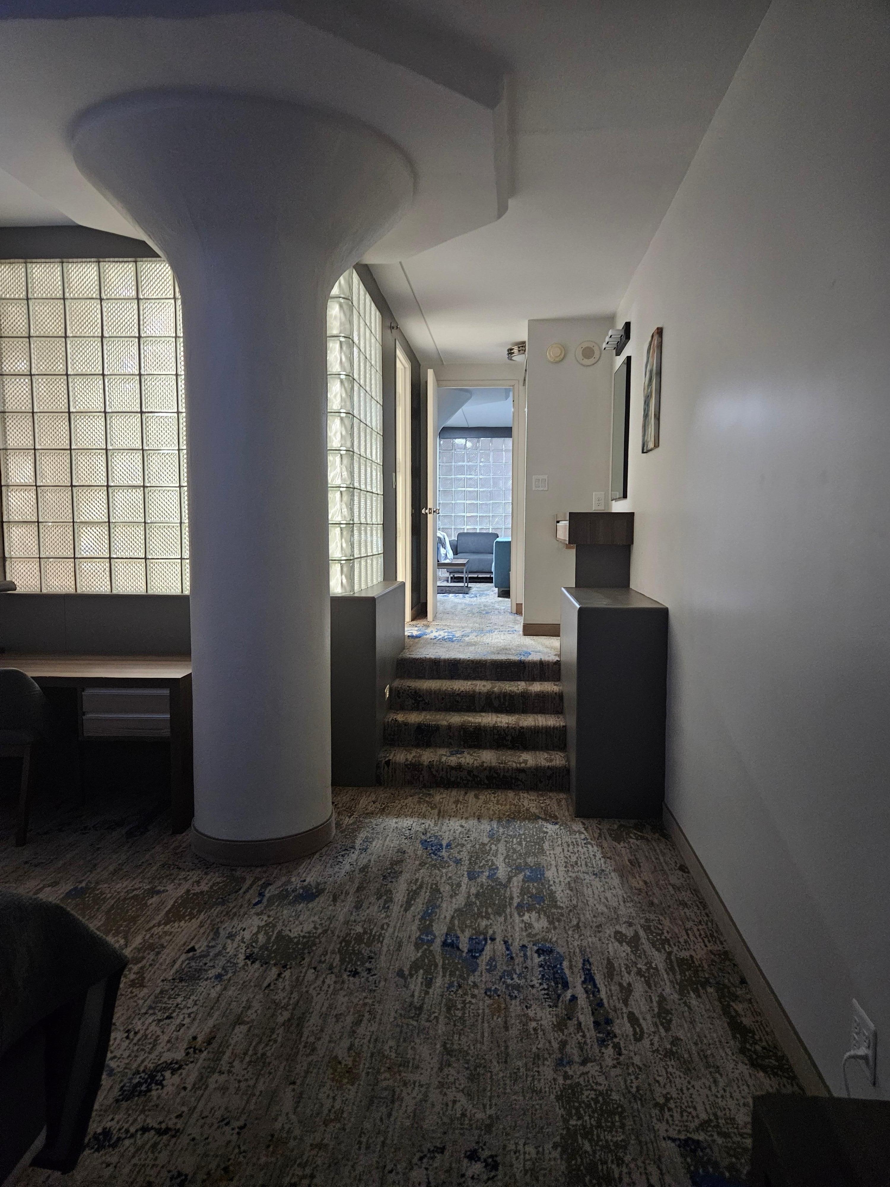 View from bedroom into outer area