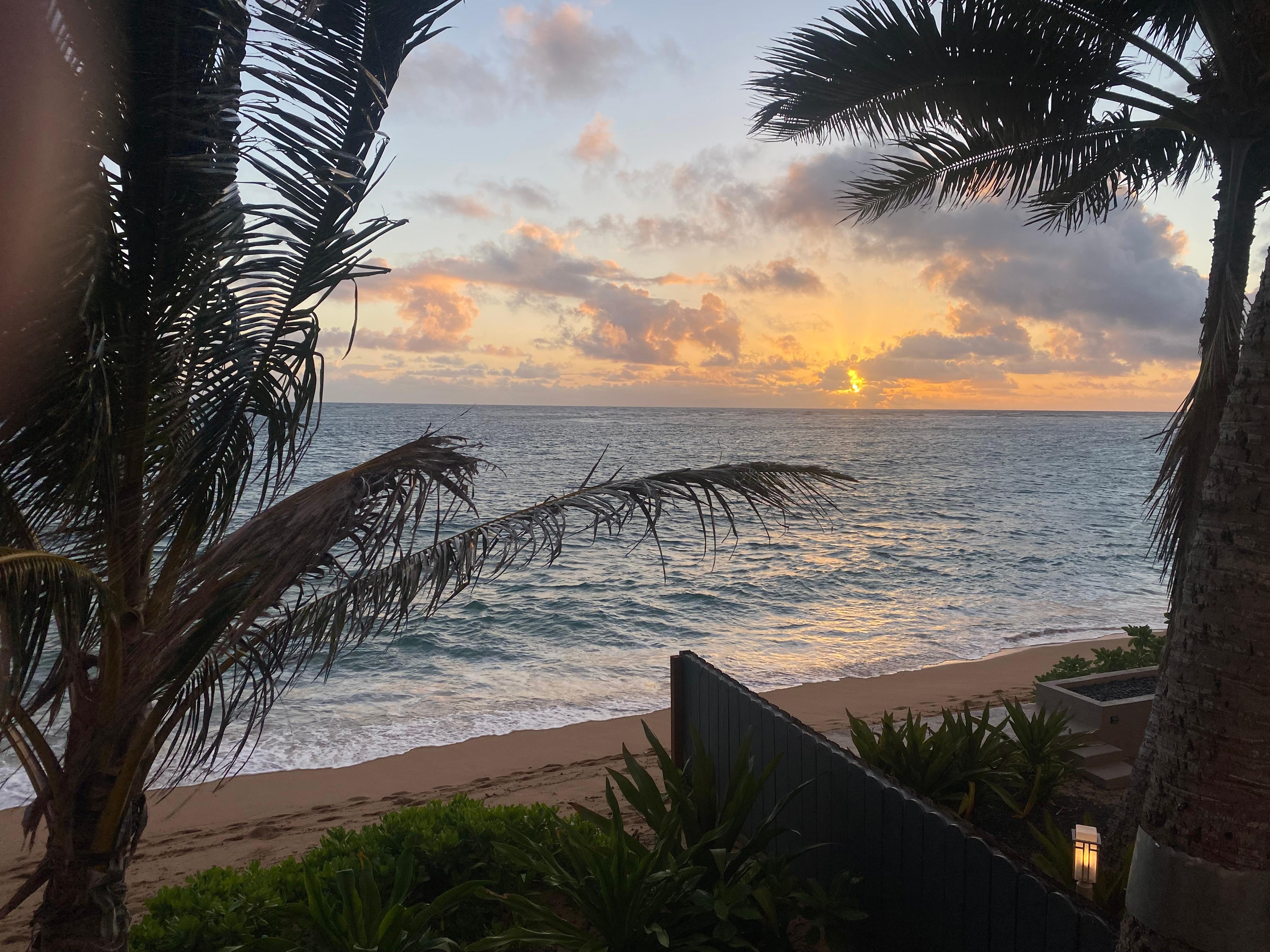 Sunrise from the deck. 