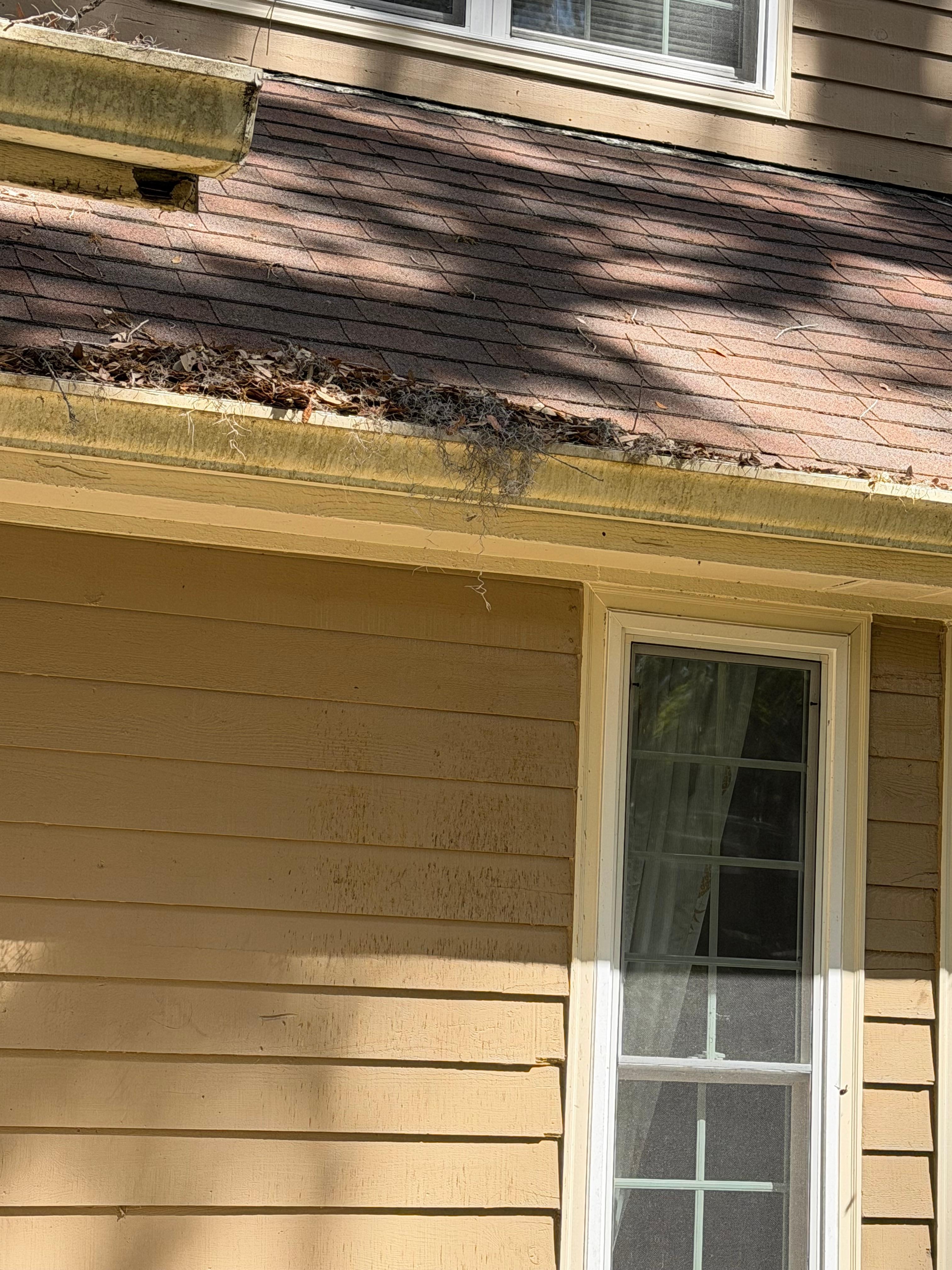 Gutters are overflowing withdebris
