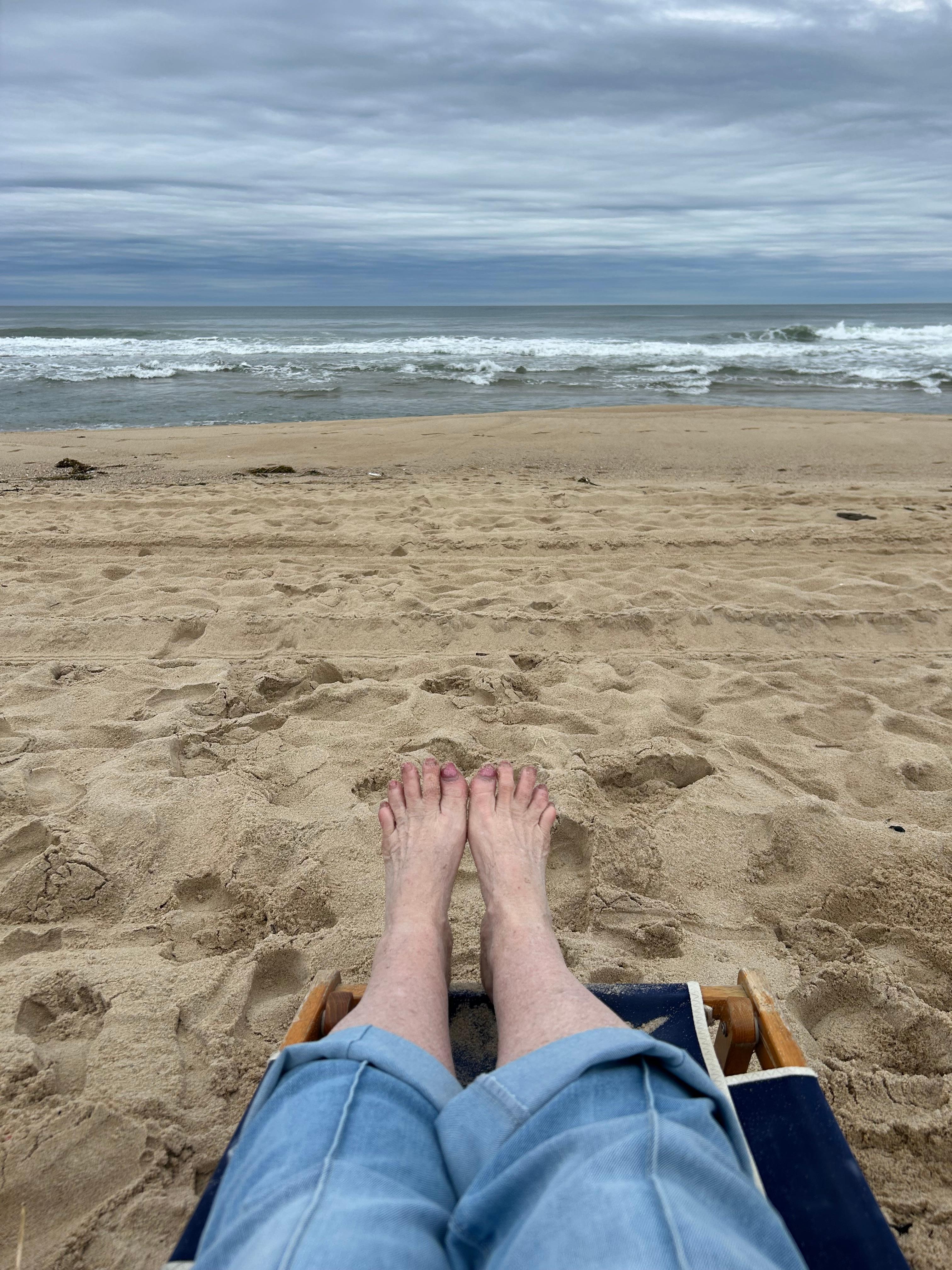 Enjoying the early morning sound of the ocean. 