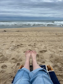 Enjoying the early morning sound of the ocean.