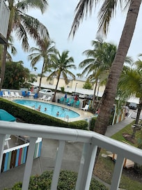 Pool view from our balcony