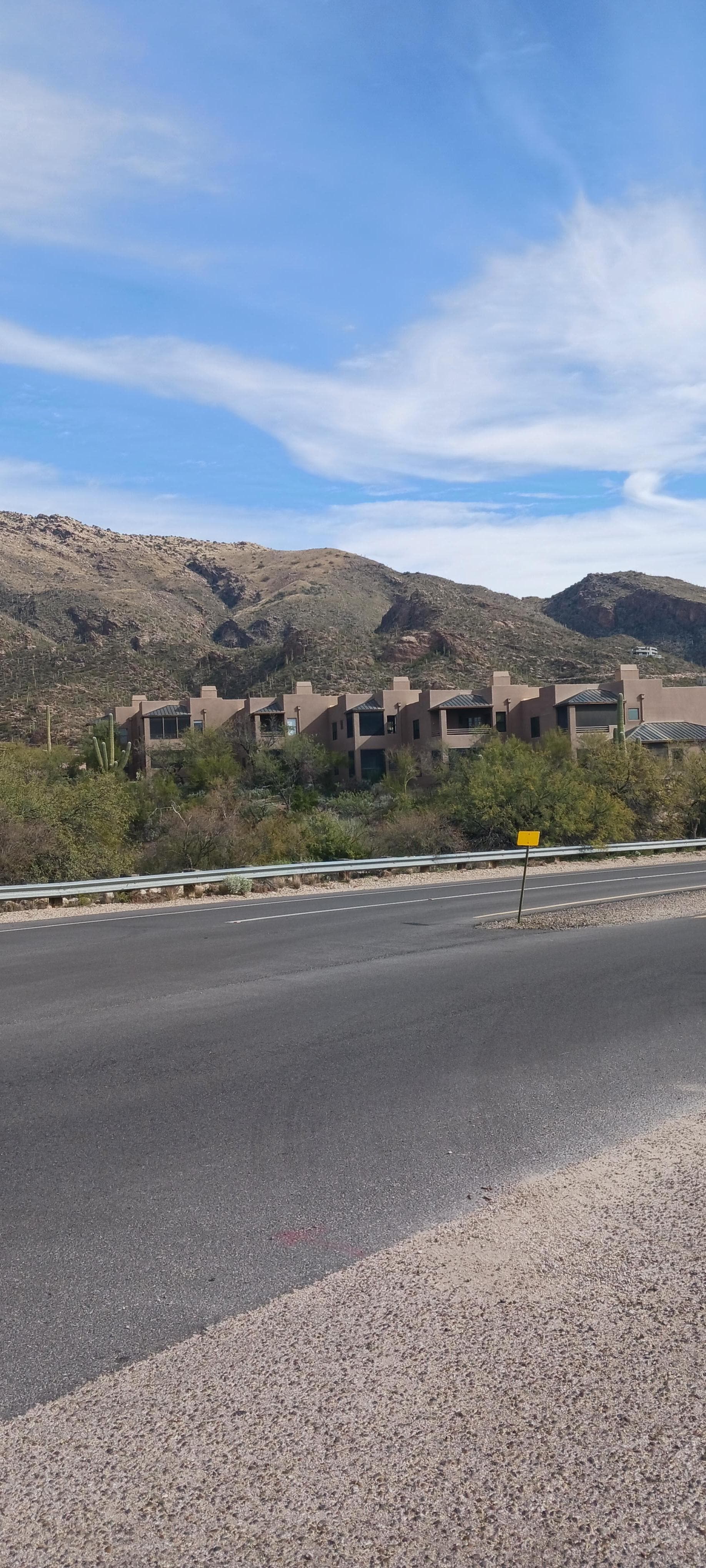 View of the condos from the road