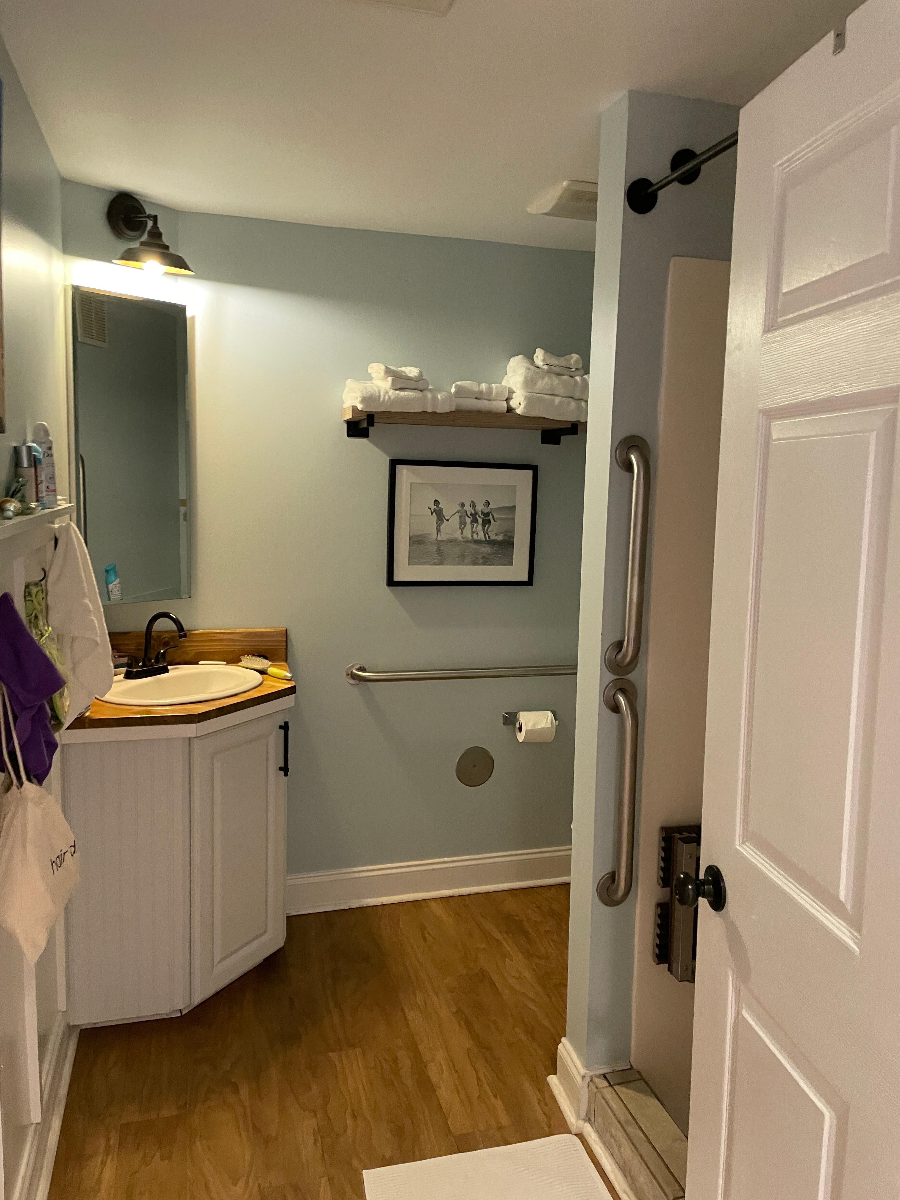 Very spacious bathroom.