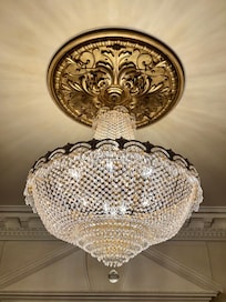 Just one of the many beautiful chandeliers throughout The Hotel Magnolia Bed & Breakfast in Foley, Alabama