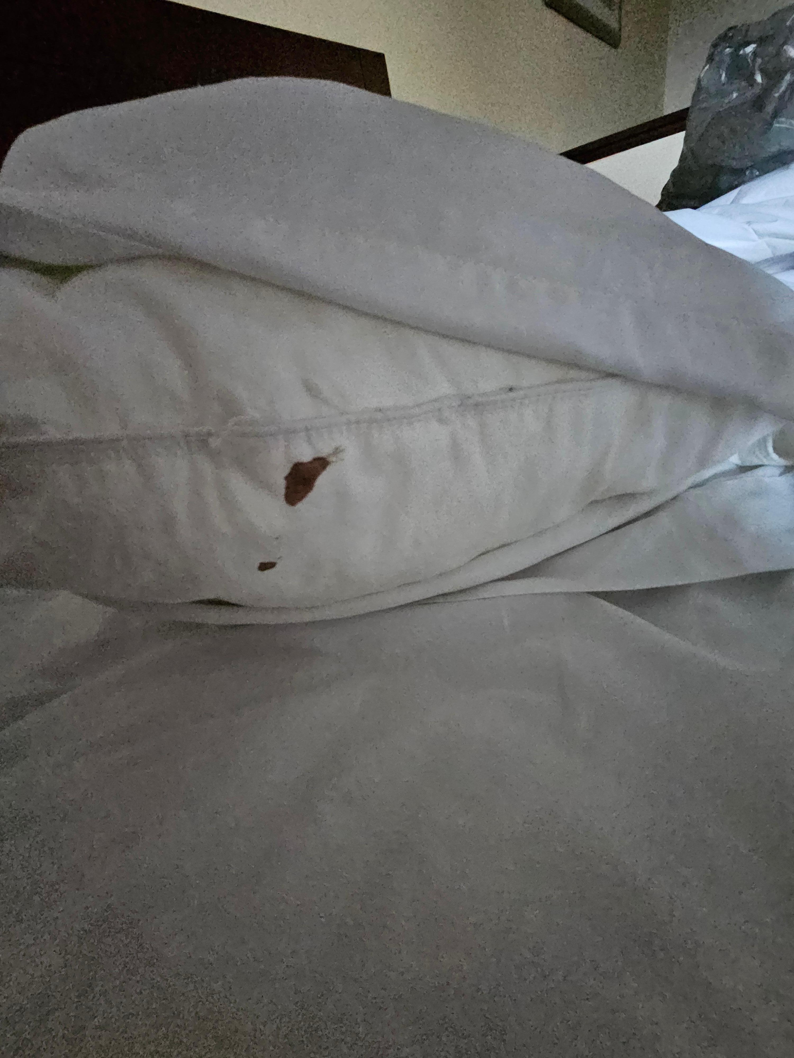 Pillow with blood stain