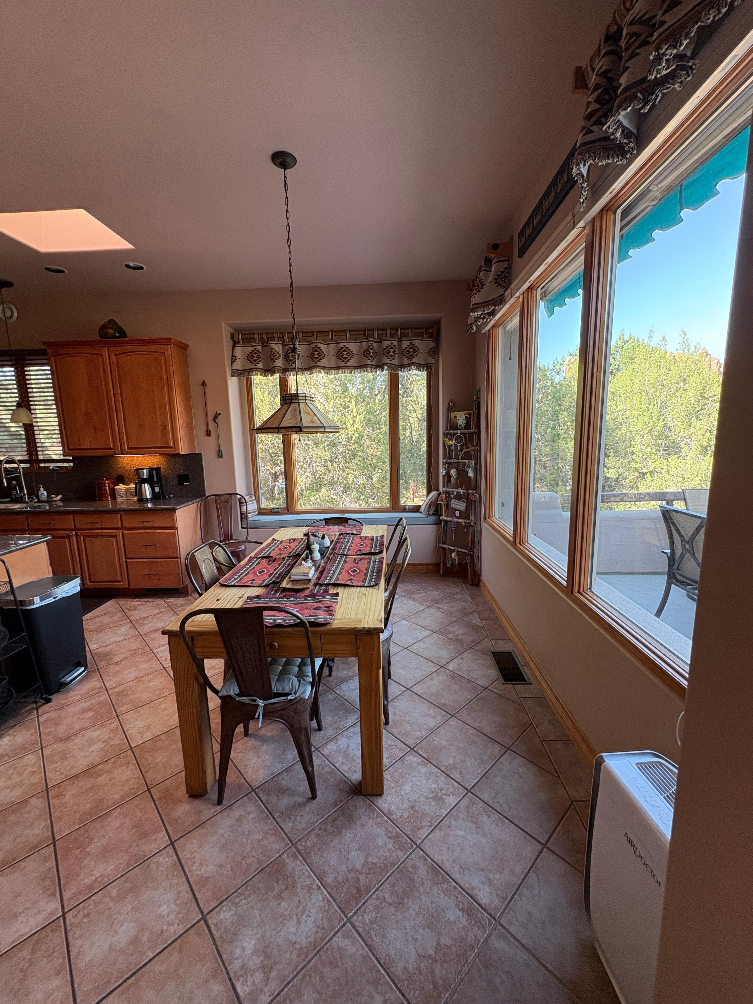 Table in kitchen area