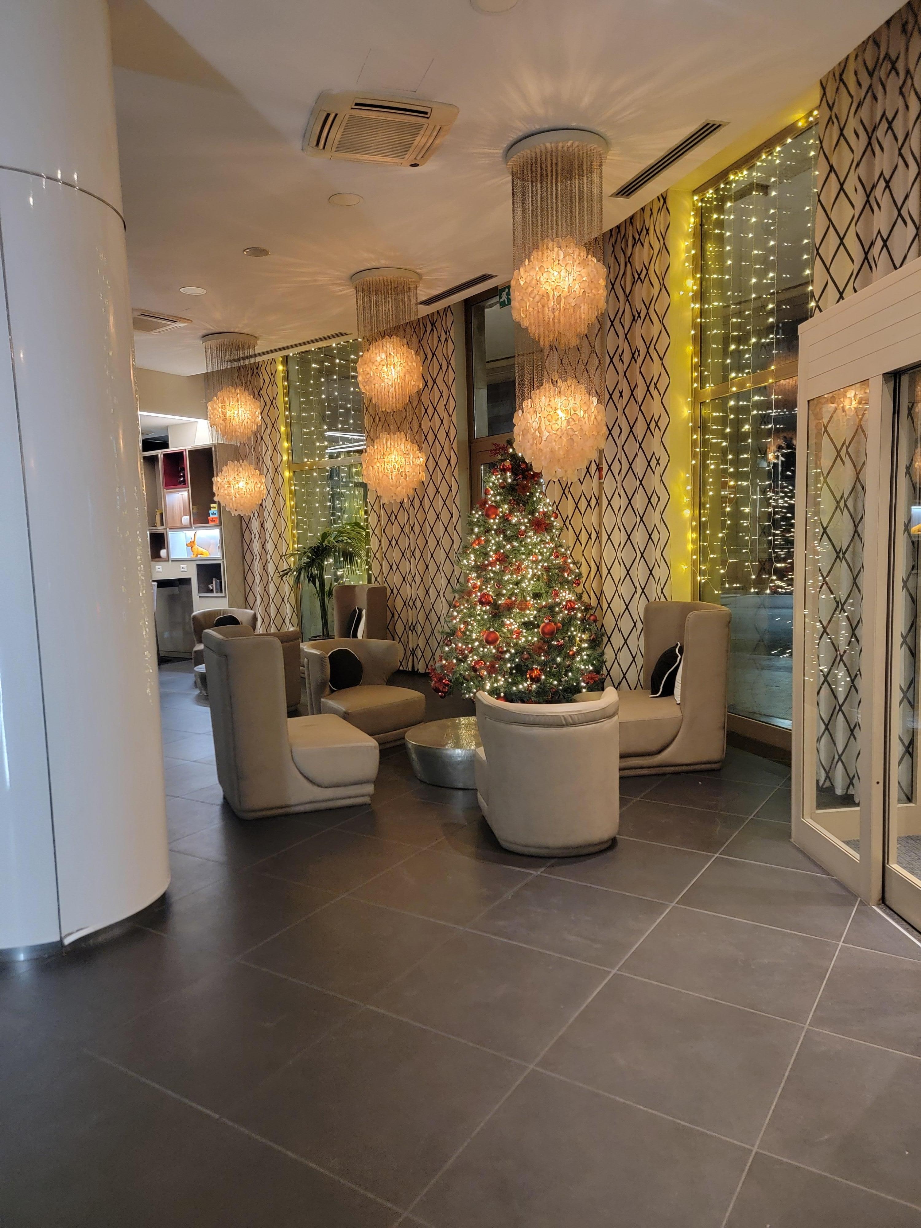 Lobby sitting area - Decorated from Christmas