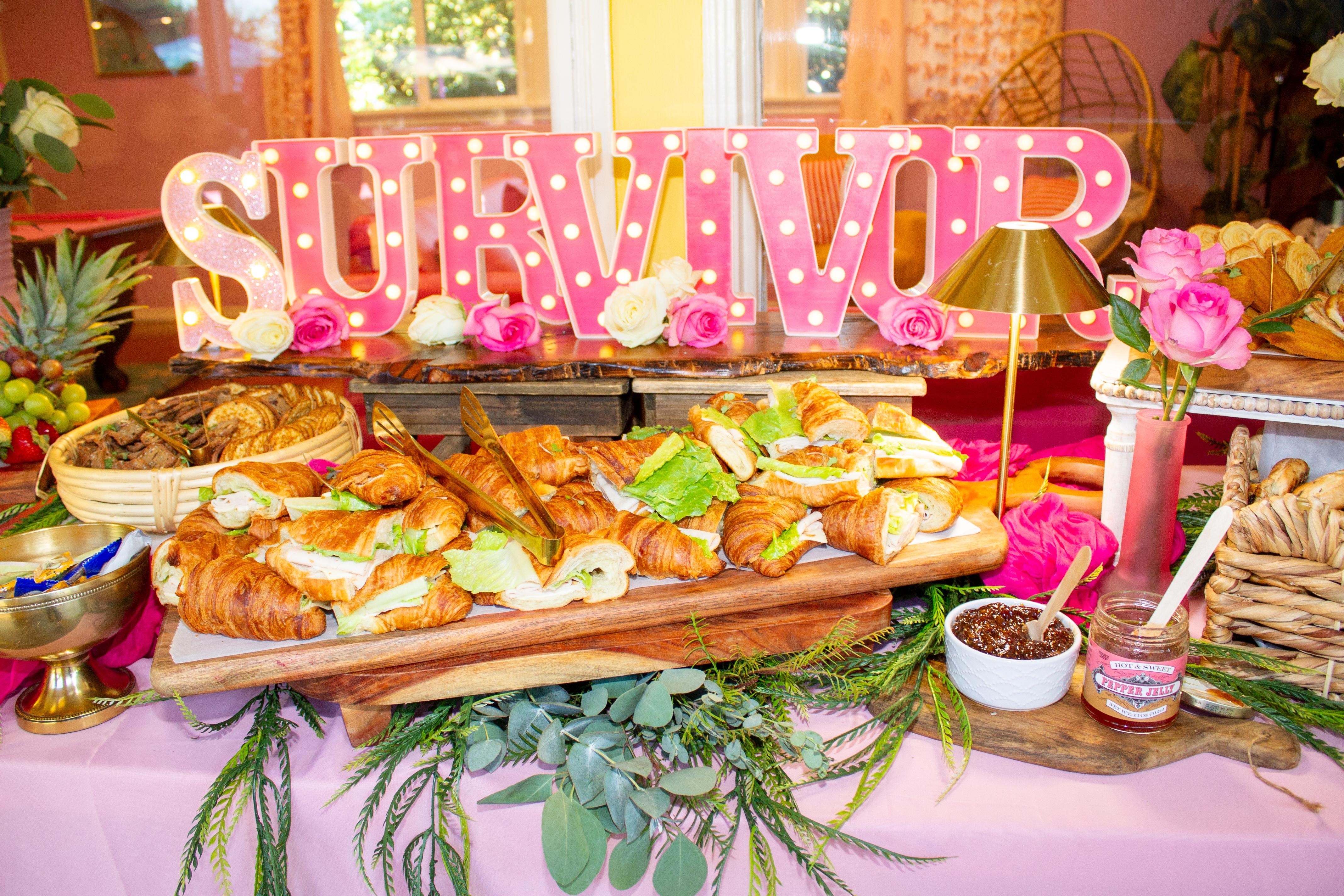 Brunch set-up in the inside game room.