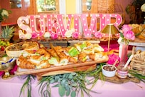 Brunch set-up in the inside game room.