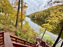Steps and decking going down to the creek