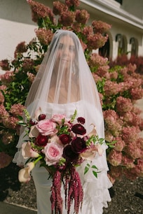 Beautiful flowers in the front were perfect for bridal portraits