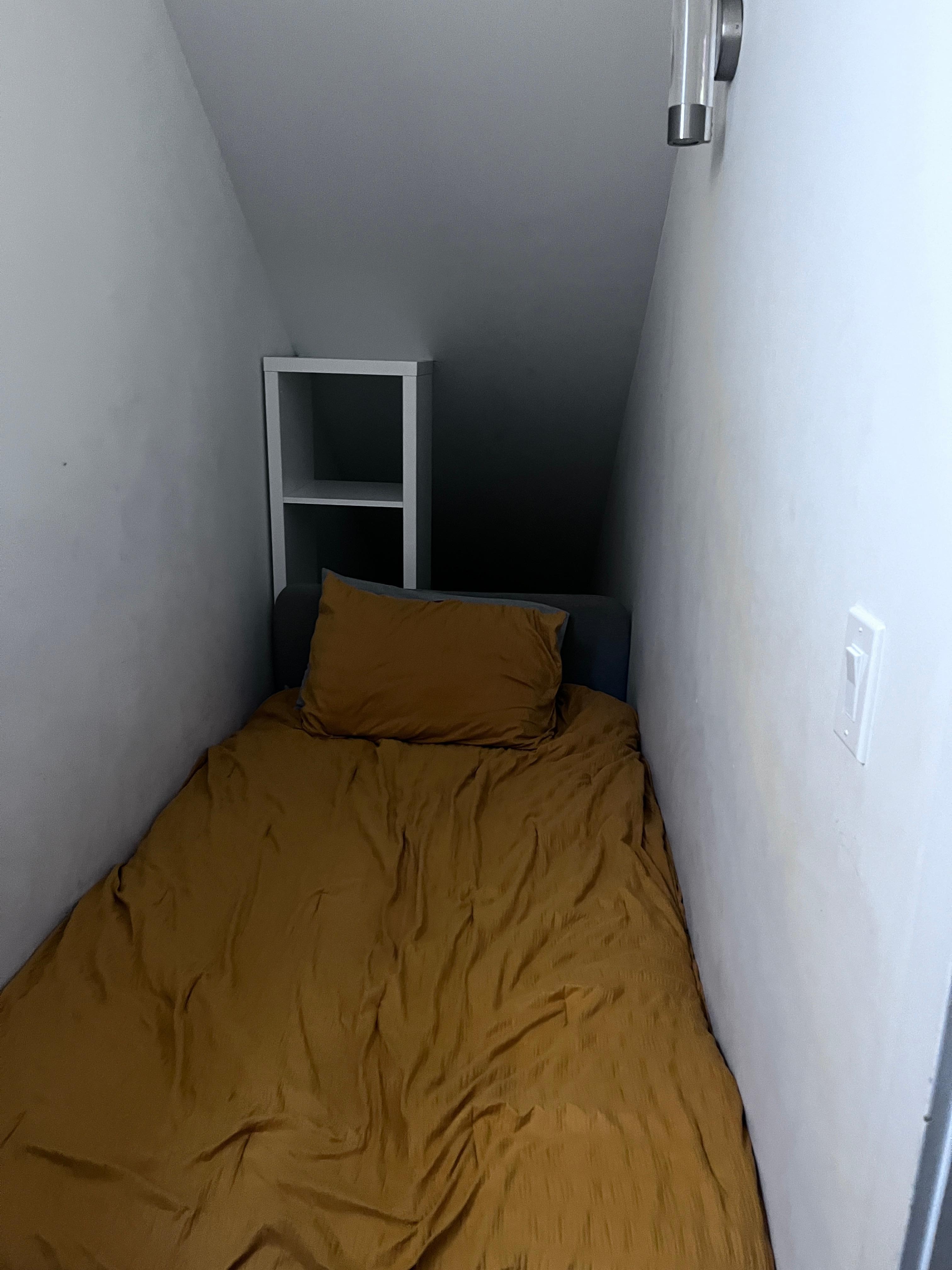 This was so cute! All the kids took turns in this little bed. There are bigger beds! 