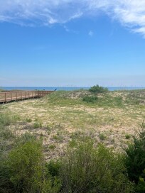 The view from the balcony — right on the beach!