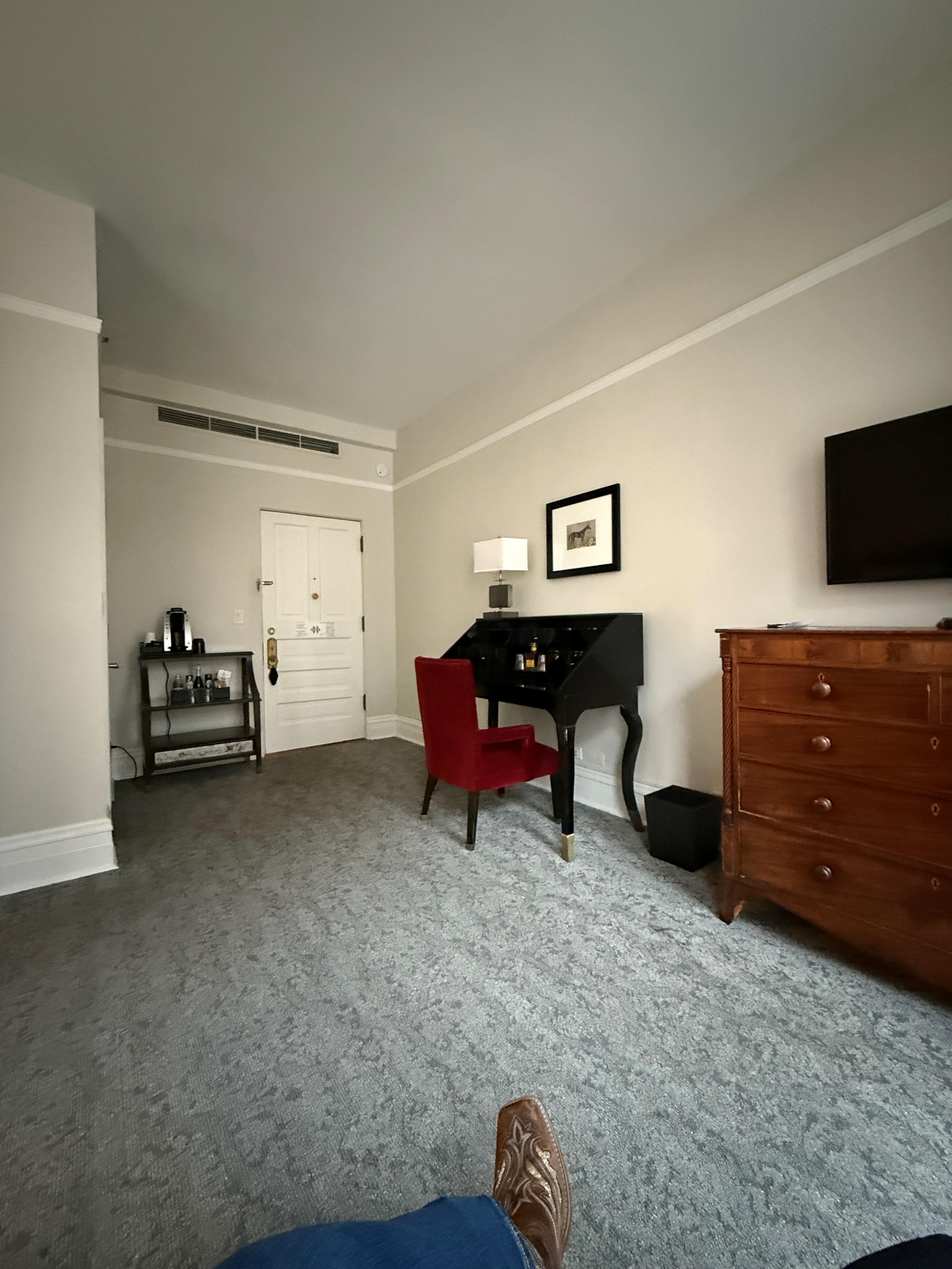 Loved the historic charm to the rooms. No mini fridge or microwave, but I didn't expect one either.